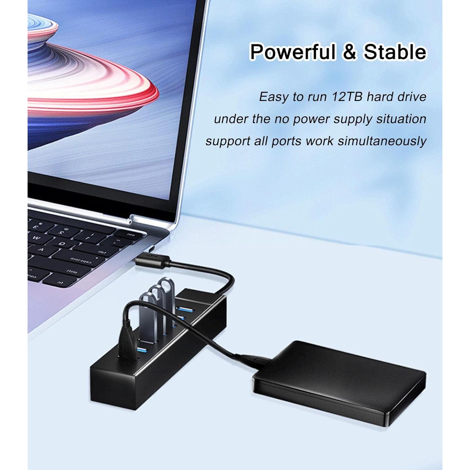 Hub USB 3.0 de 7 Puertos ukiism - Paquete de 2, 5Gbps