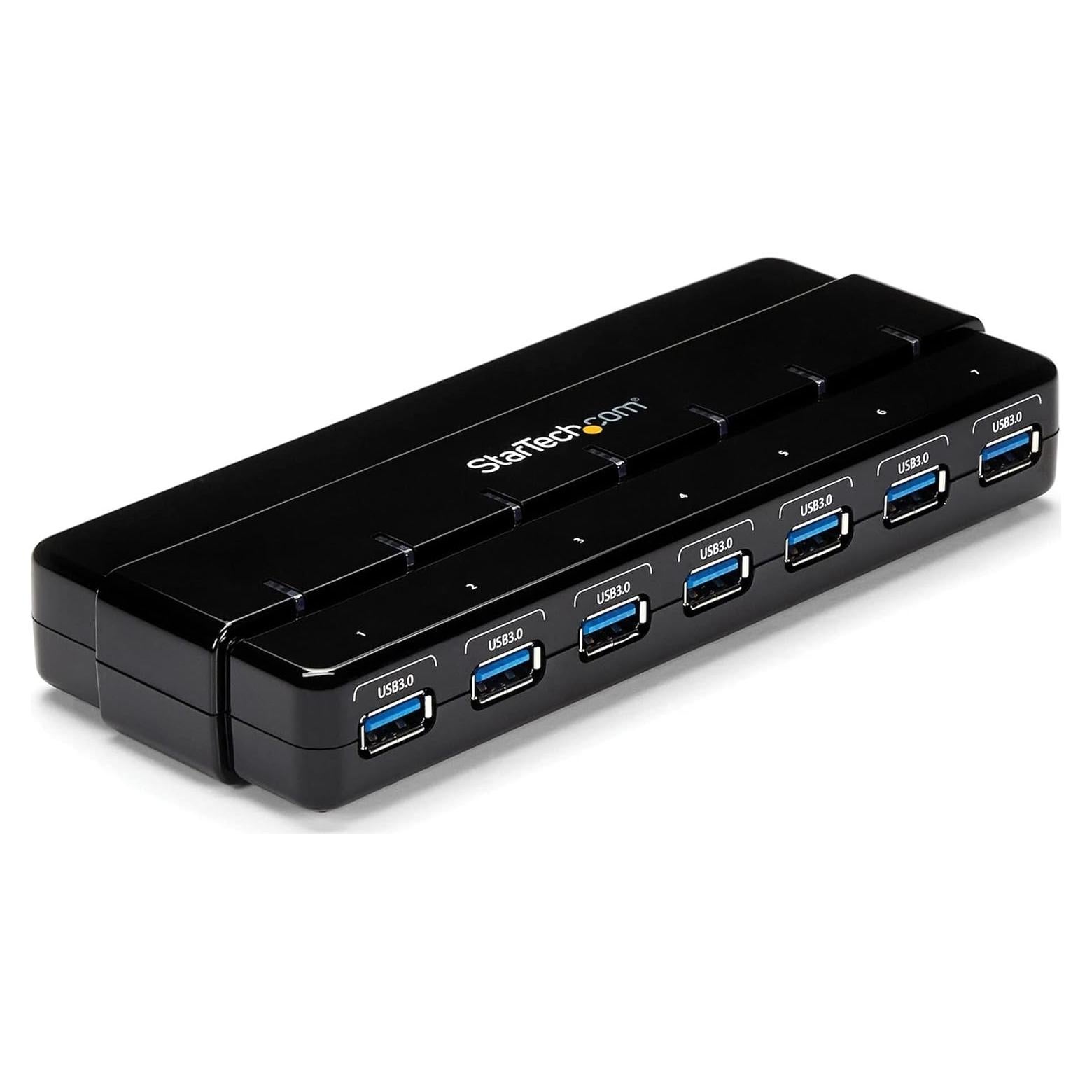 Hub USB 3.0 StarTech de 7 Puertos - Hasta 5 Gbps - Negro