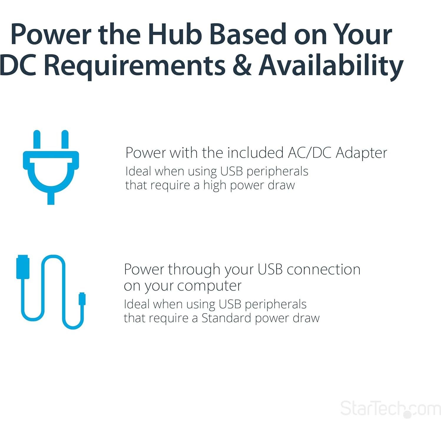Hub USB 3.0 StarTech de 7 Puertos - Hasta 5 Gbps - Negro