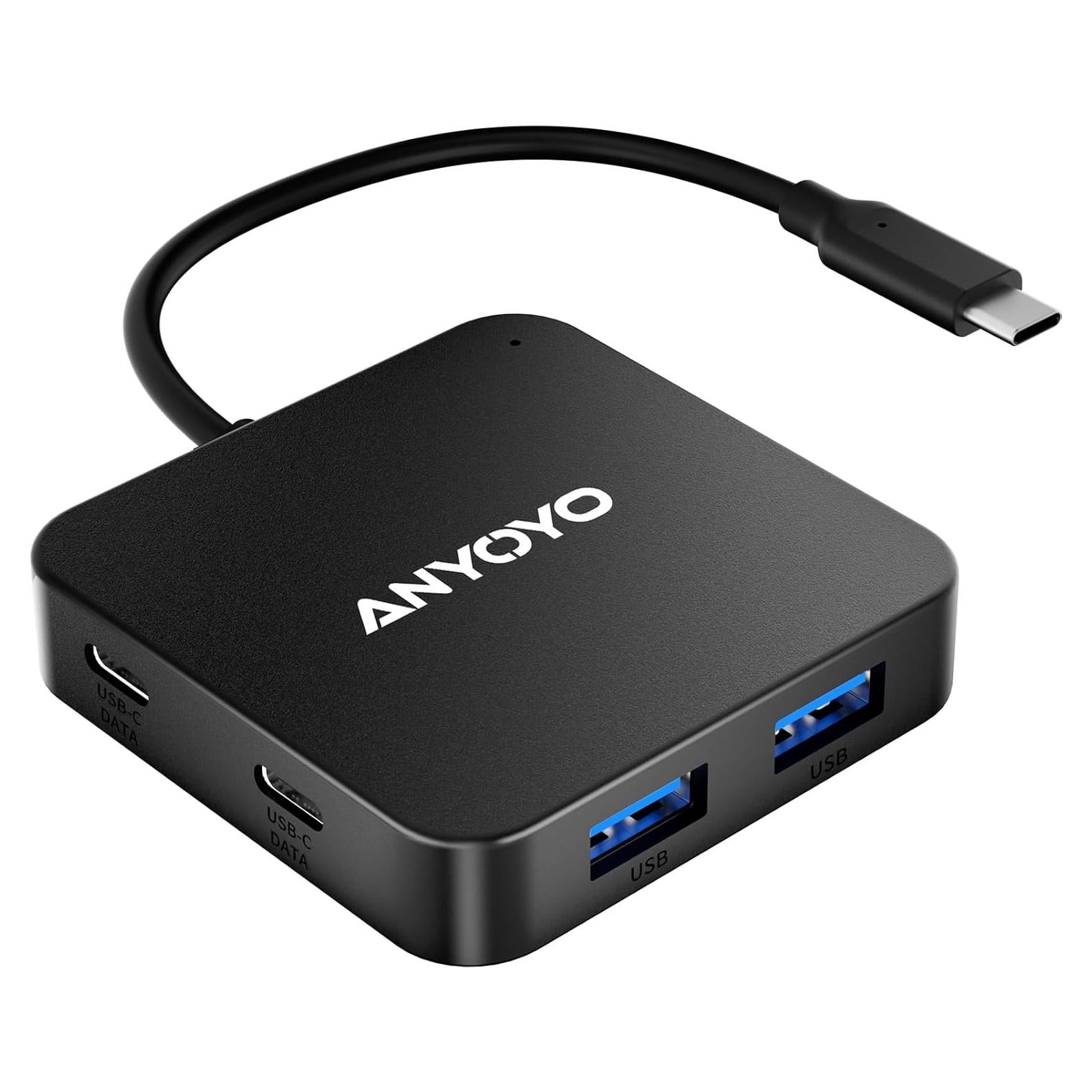 Hub USB 6 en 1 ANYOYO con 3 USB-A y 3 USB-C 3.0