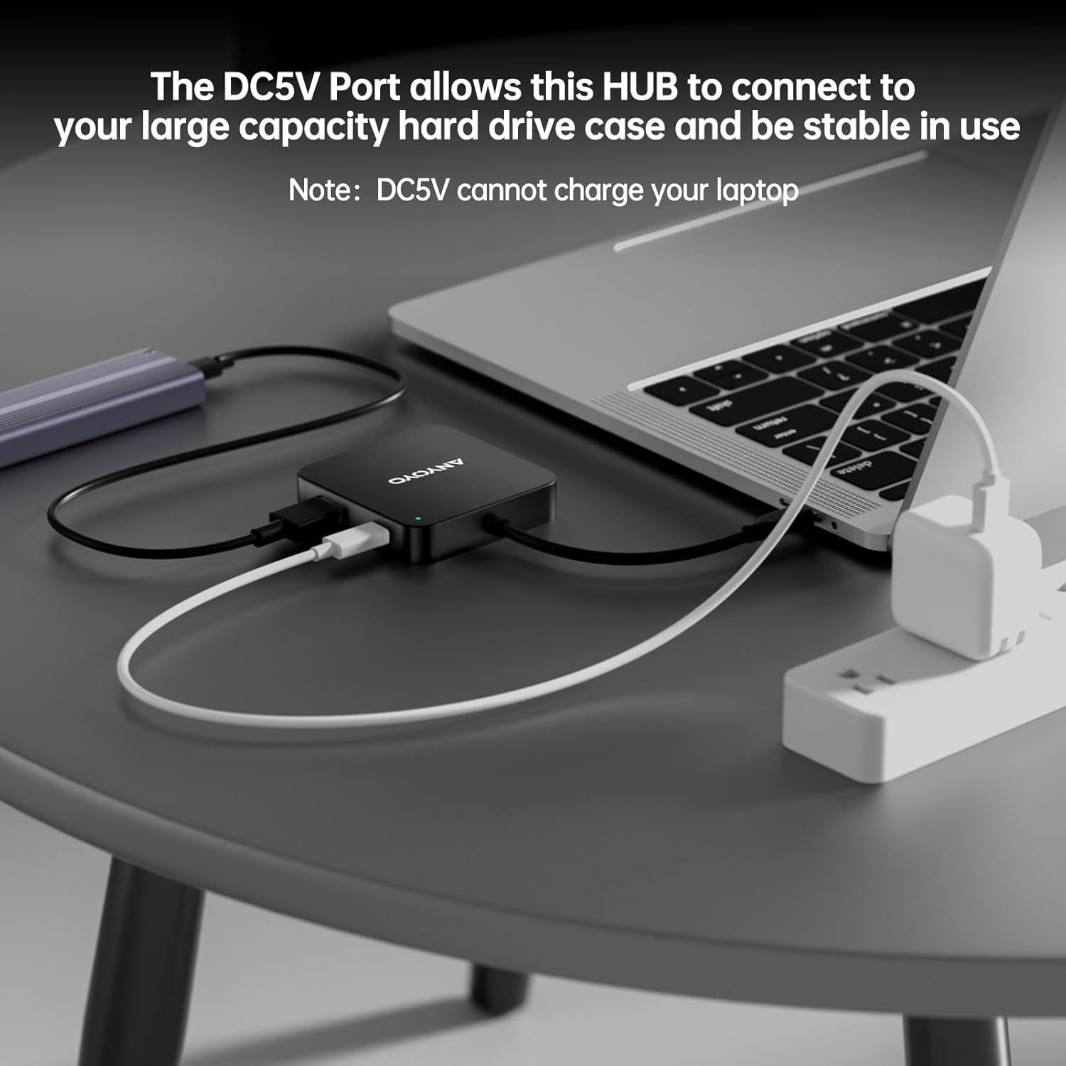Hub USB 6 en 1 ANYOYO con 3 USB-A y 3 USB-C 3.0