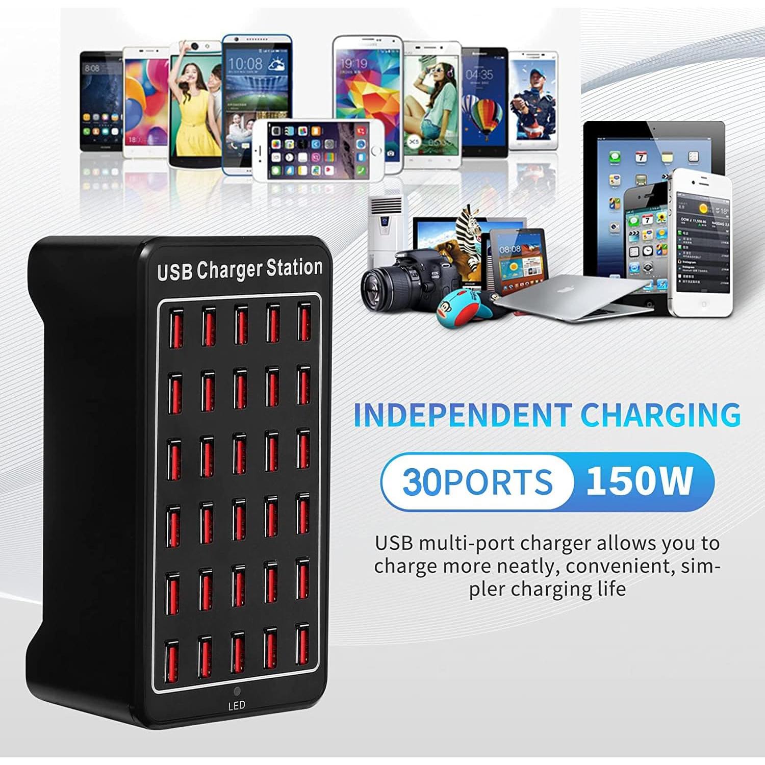 Estación de Carga USB 30 Puertos 150W Dongguan