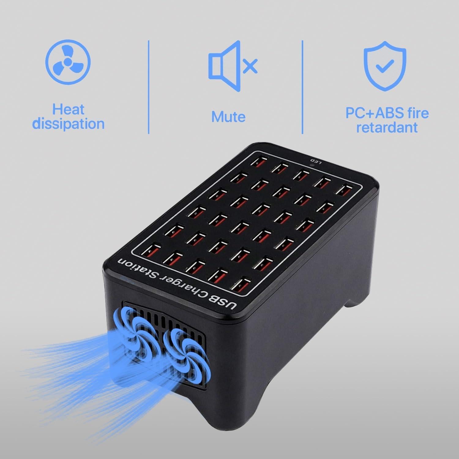 Estación de Carga USB 30 Puertos 150W Dongguan