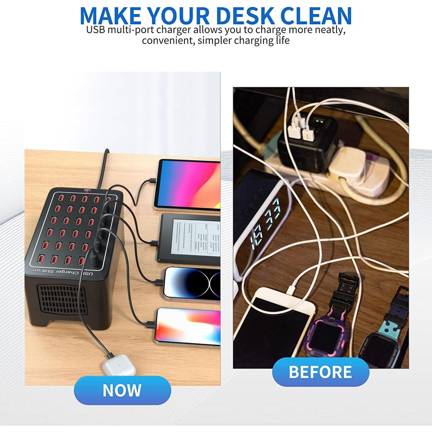 Estación de Carga USB 30 Puertos 150W Dongguan