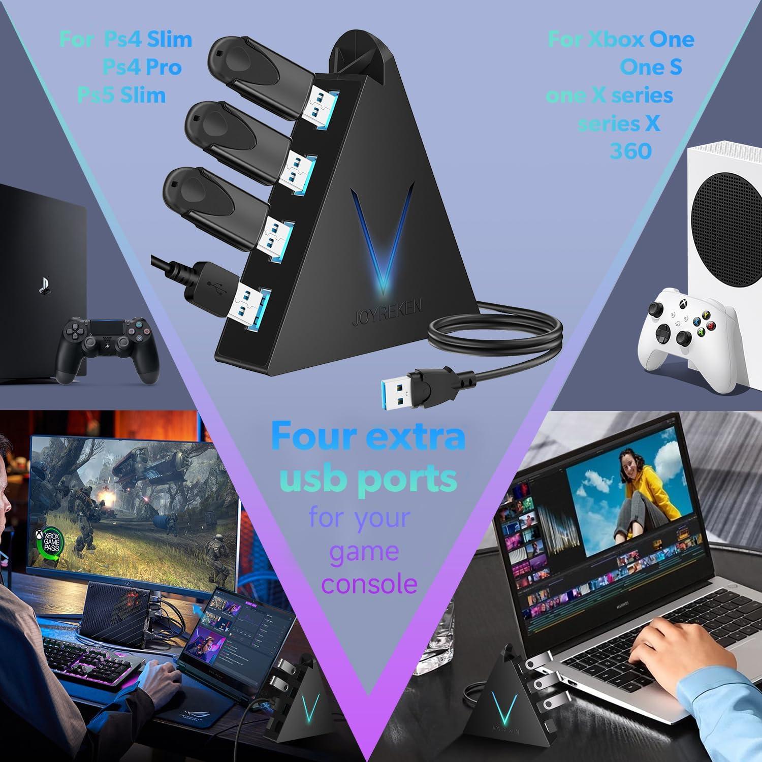 Hub USB 3.0 JoyReken de 4 Puertos con Cable de 60.96 cm