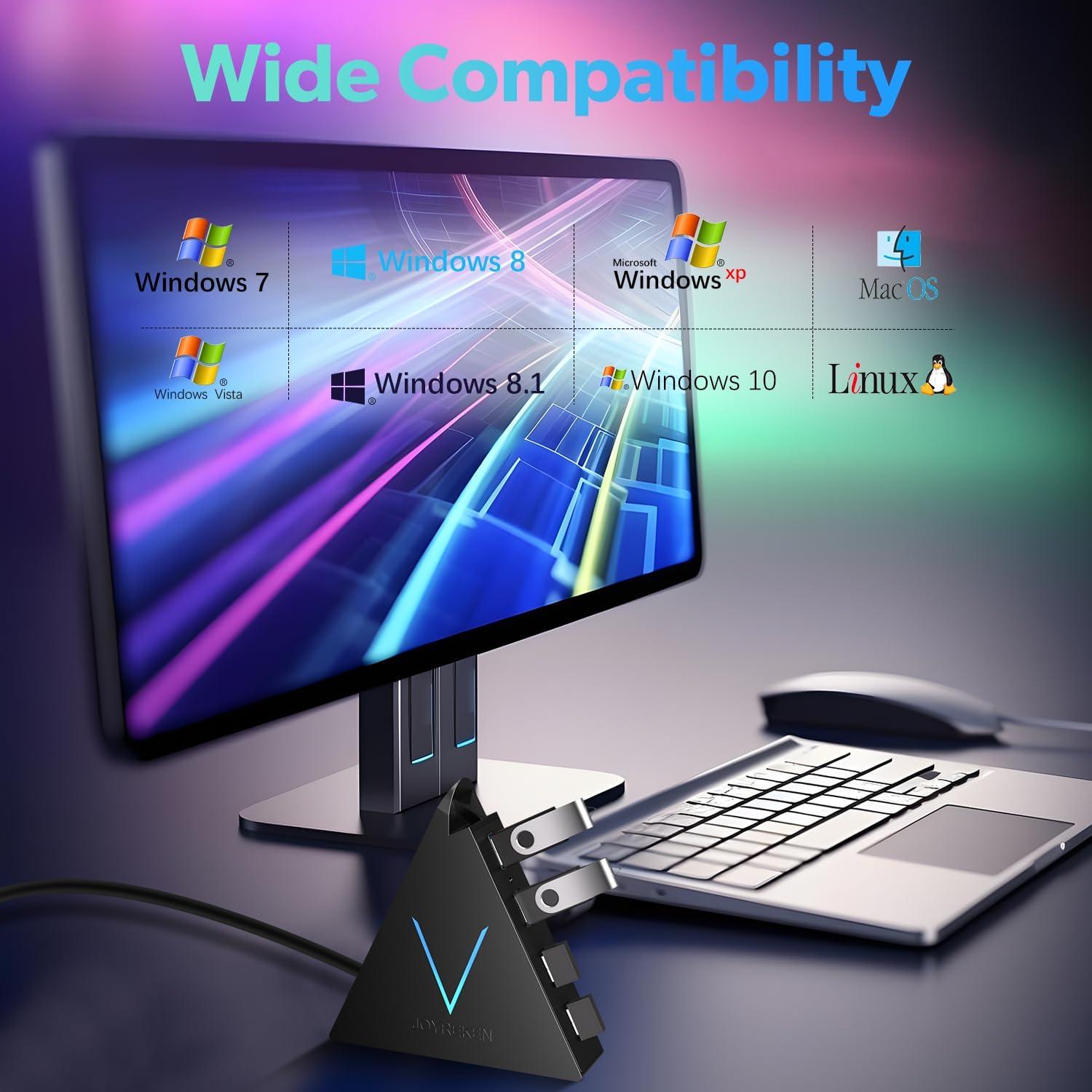 Hub USB 3.0 JoyReken de 4 Puertos con Cable de 60.96 cm