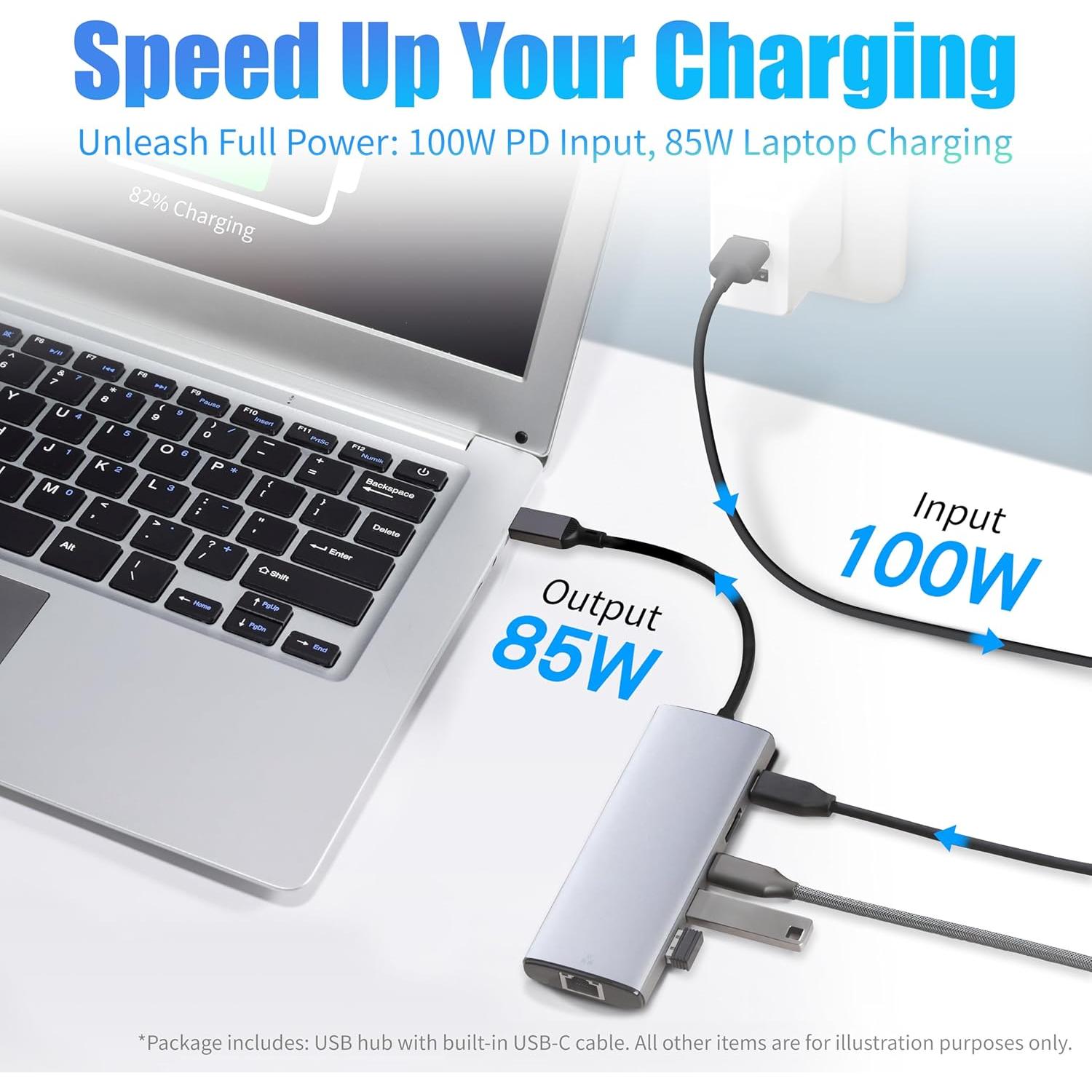 Hub USB-C 6-en-1 Amazon Basics con HDMI 4K y Ethernet