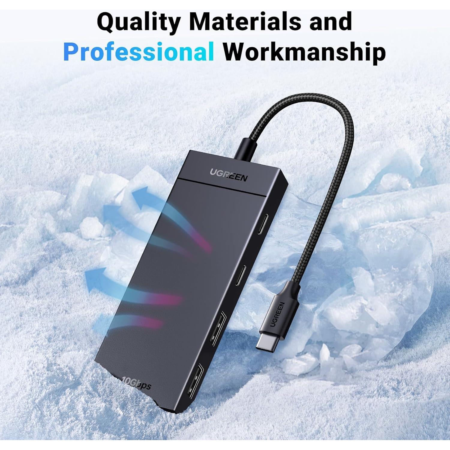 Hub USB C 4 en 1 UGREEN 10Gbps, 2 USB-C y 2 USB-A