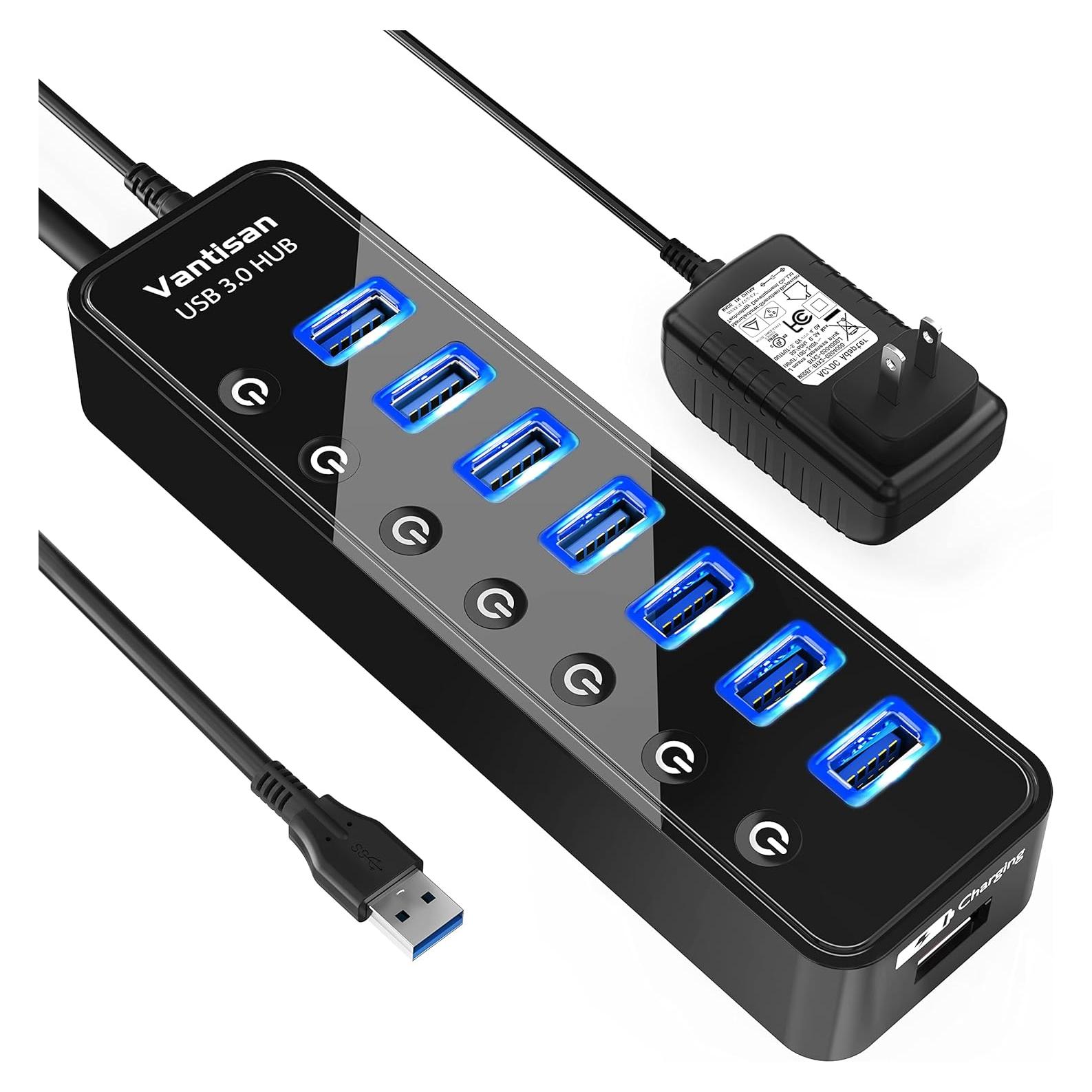 Hub USB 3.0 Alimentado 7 Puertos con Carga Inteligente BYX2-0504000-1