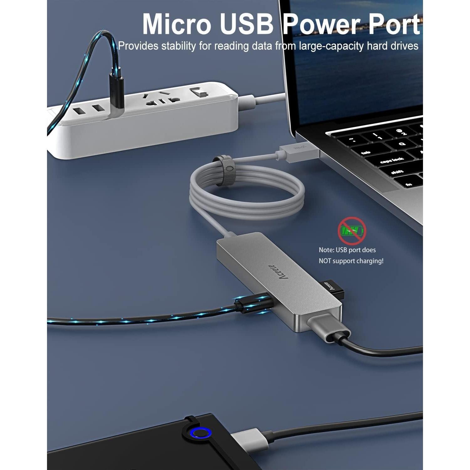 Hub USB 3.0 Aceele AC-T29 6 en 1 con Cable 1.2m