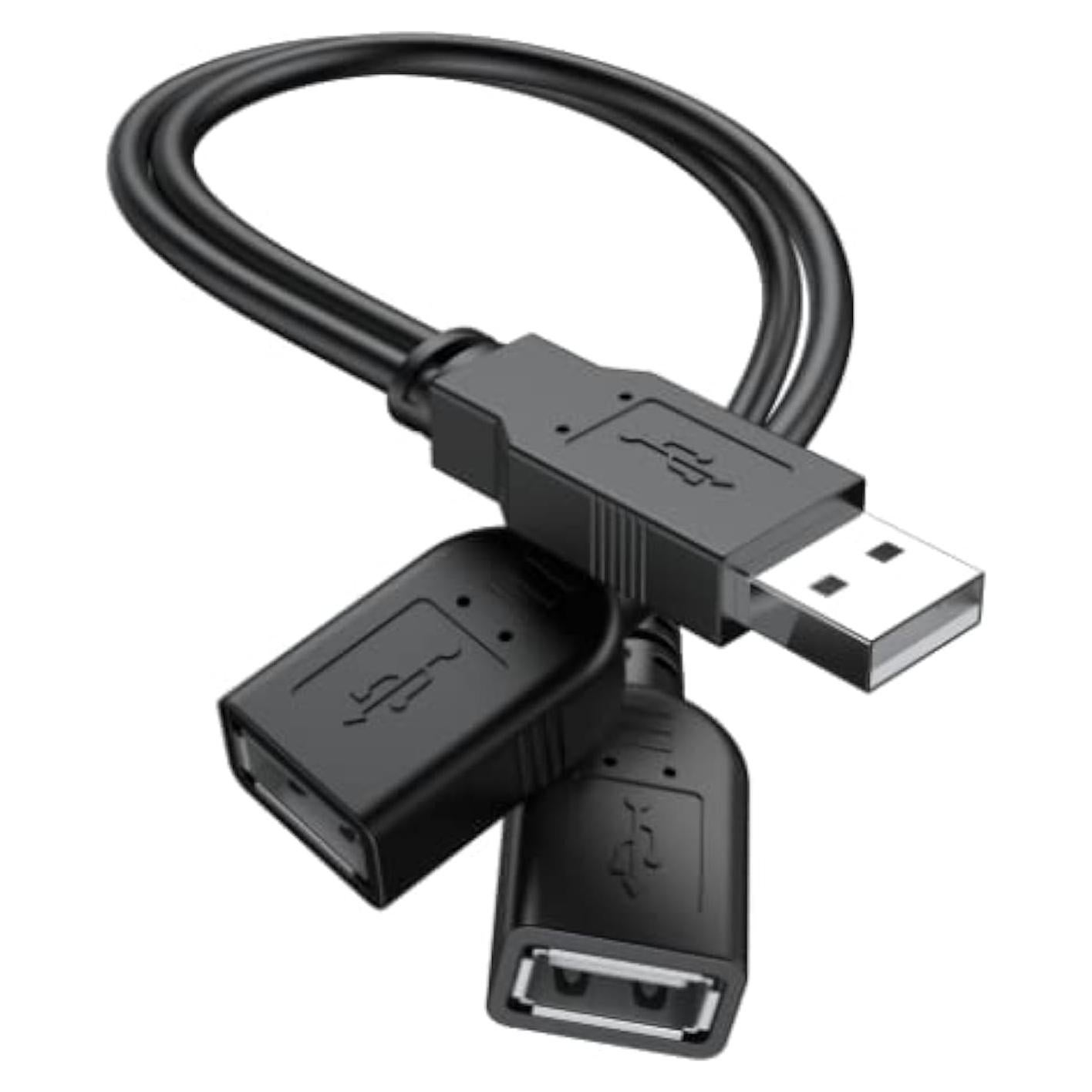 Cable Divisor USB 2.0 ANDTOBO 1 a 2 Hembra 30cm Negro
