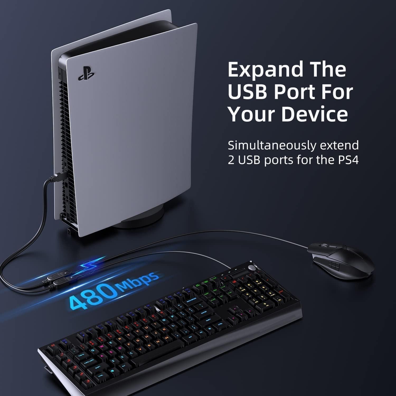 Cable Divisor USB 2.0 ANDTOBO 1 a 2 Hembra 30cm Negro