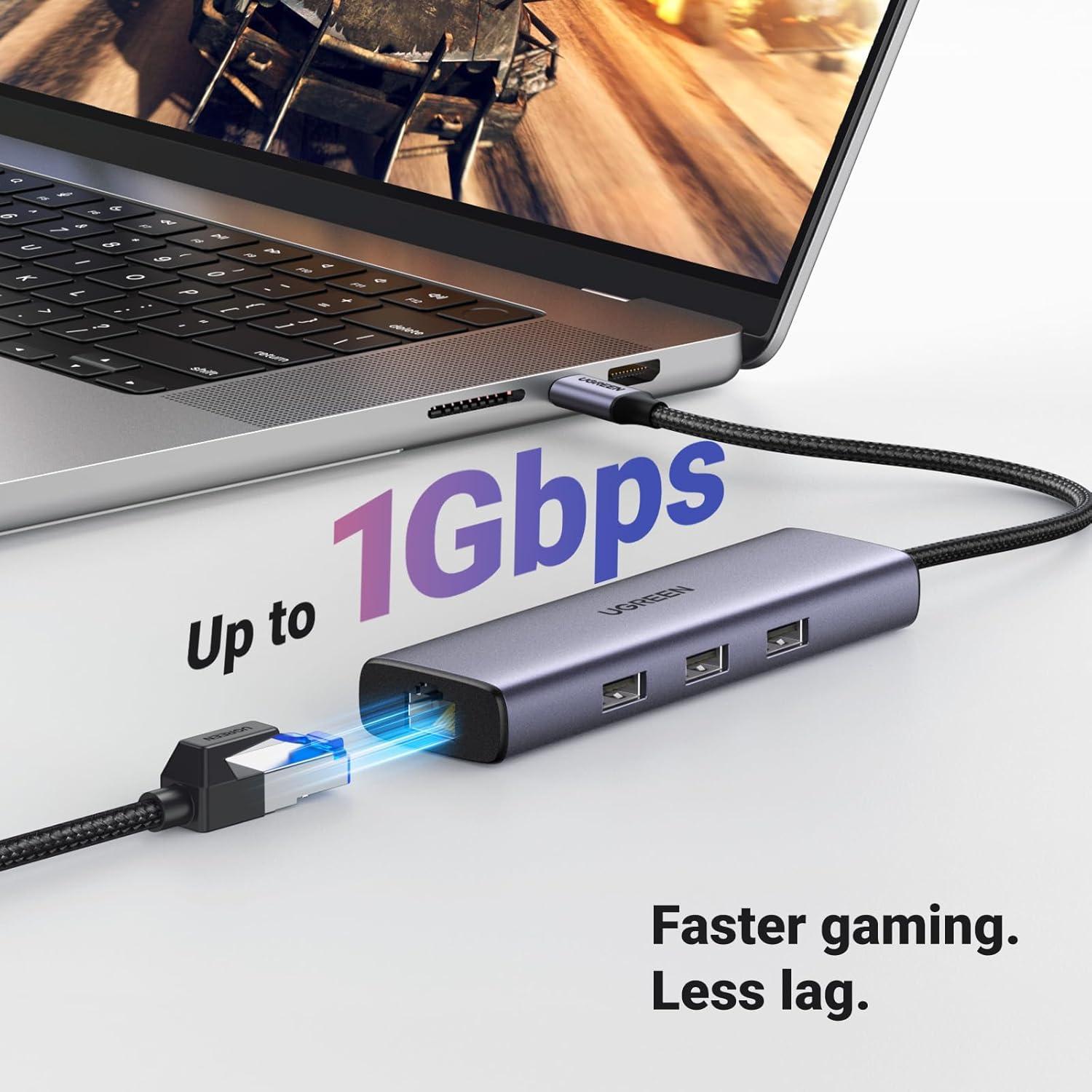 UGREEN Hub USB-C 6 en 1 con Ethernet Gigabit y HDMI 4K