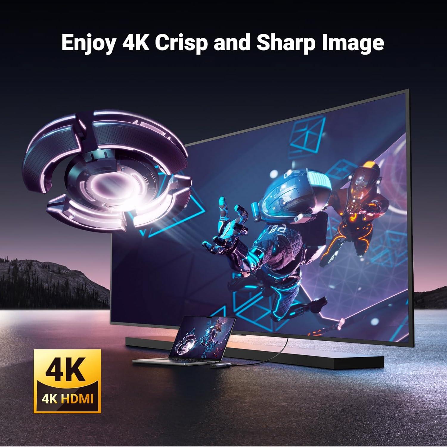 UGREEN Hub USB-C 6 en 1 con Ethernet Gigabit y HDMI 4K