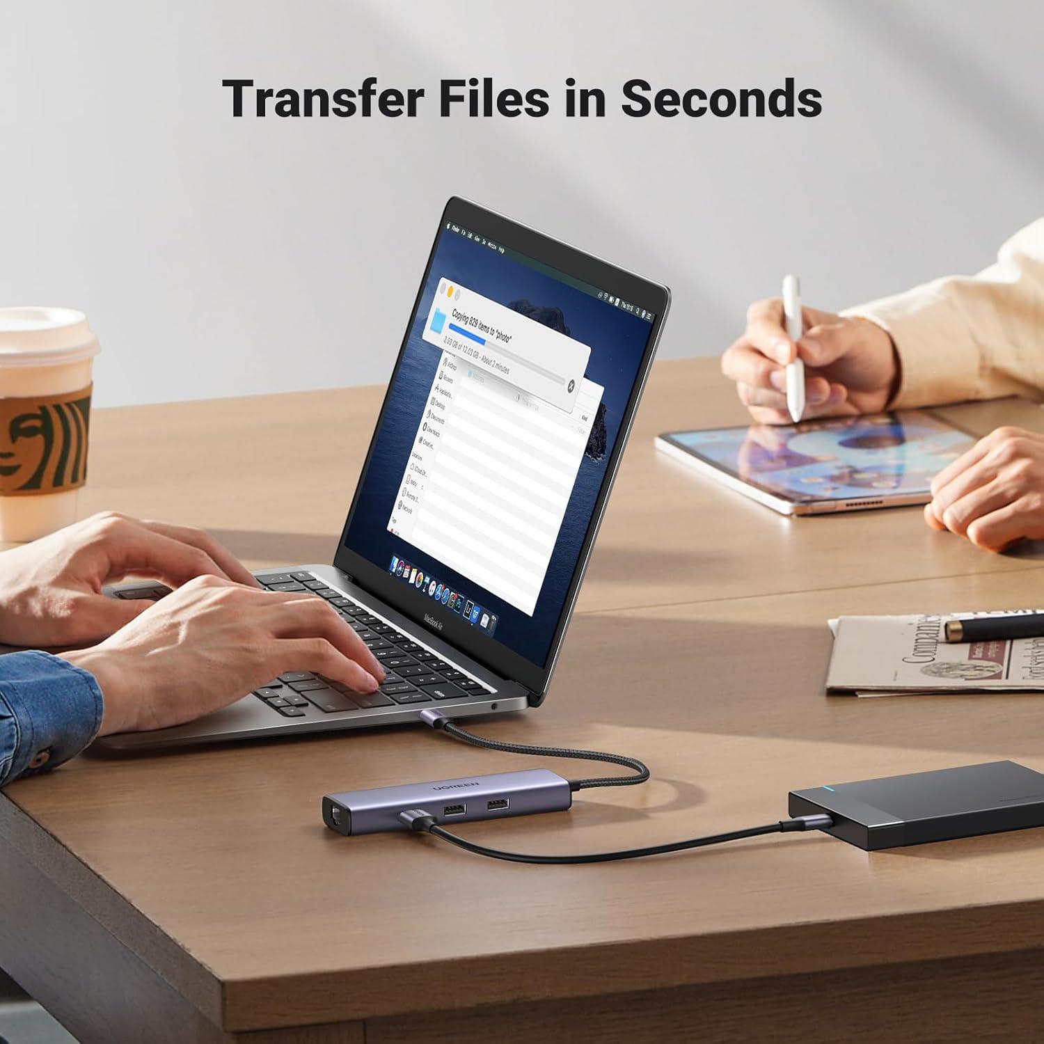 UGREEN Hub USB-C 6 en 1 con Ethernet Gigabit y HDMI 4K