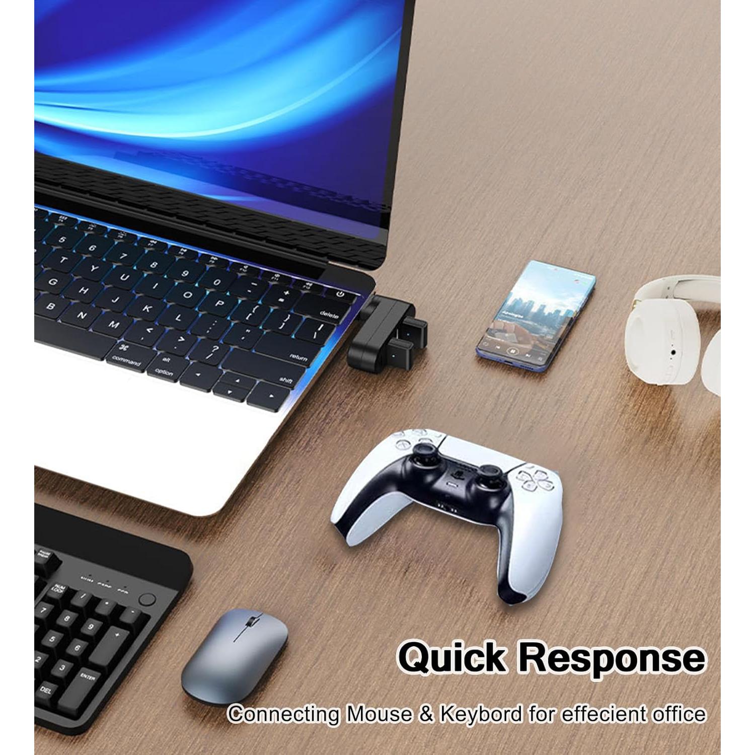 Hub USB 3.0 TIEDXIOY 4 Puertos + USB C Rotativo - Paquete de 2