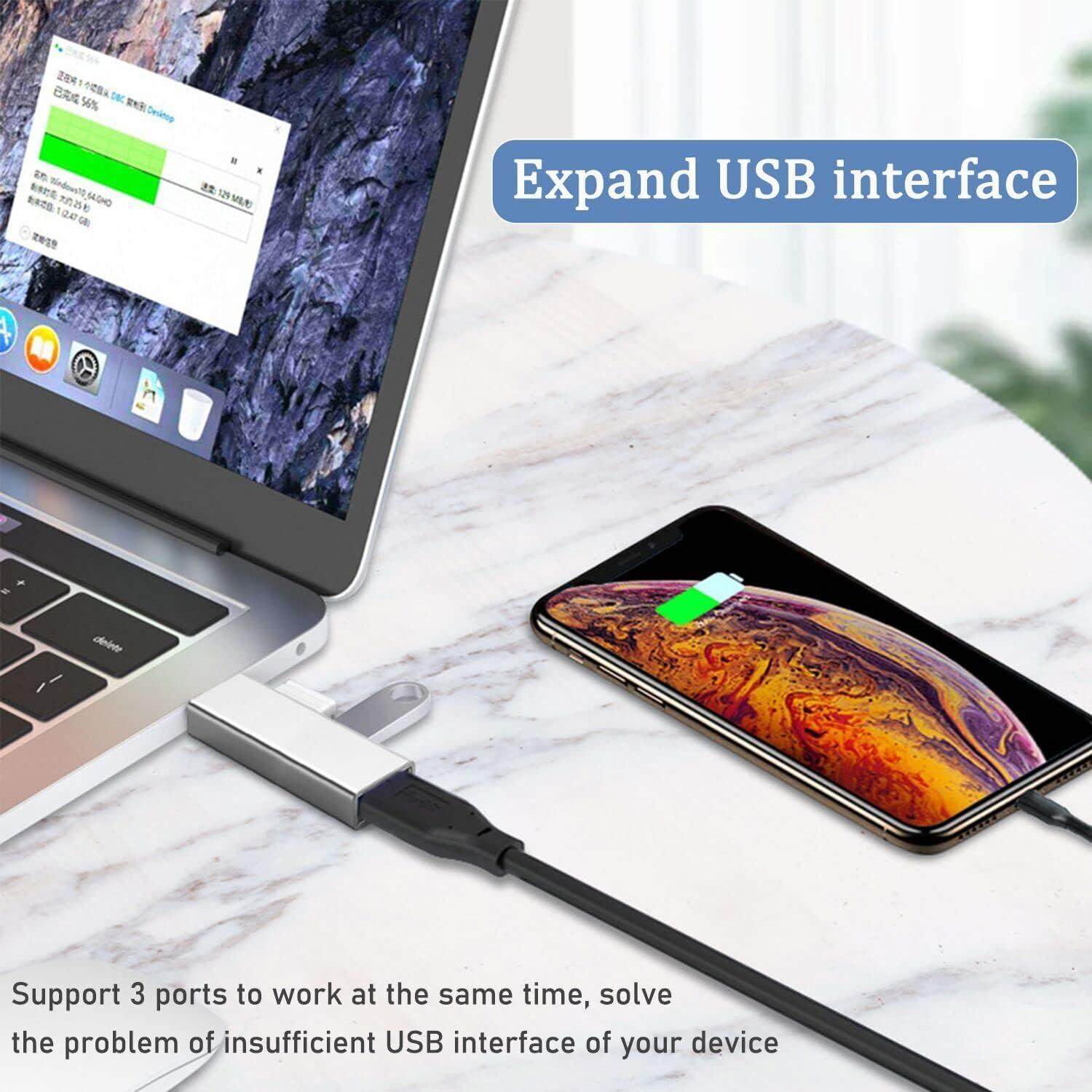 Hub USB 3.0 VIENON Aluminio 3 Puertos 5Gbps para Laptop