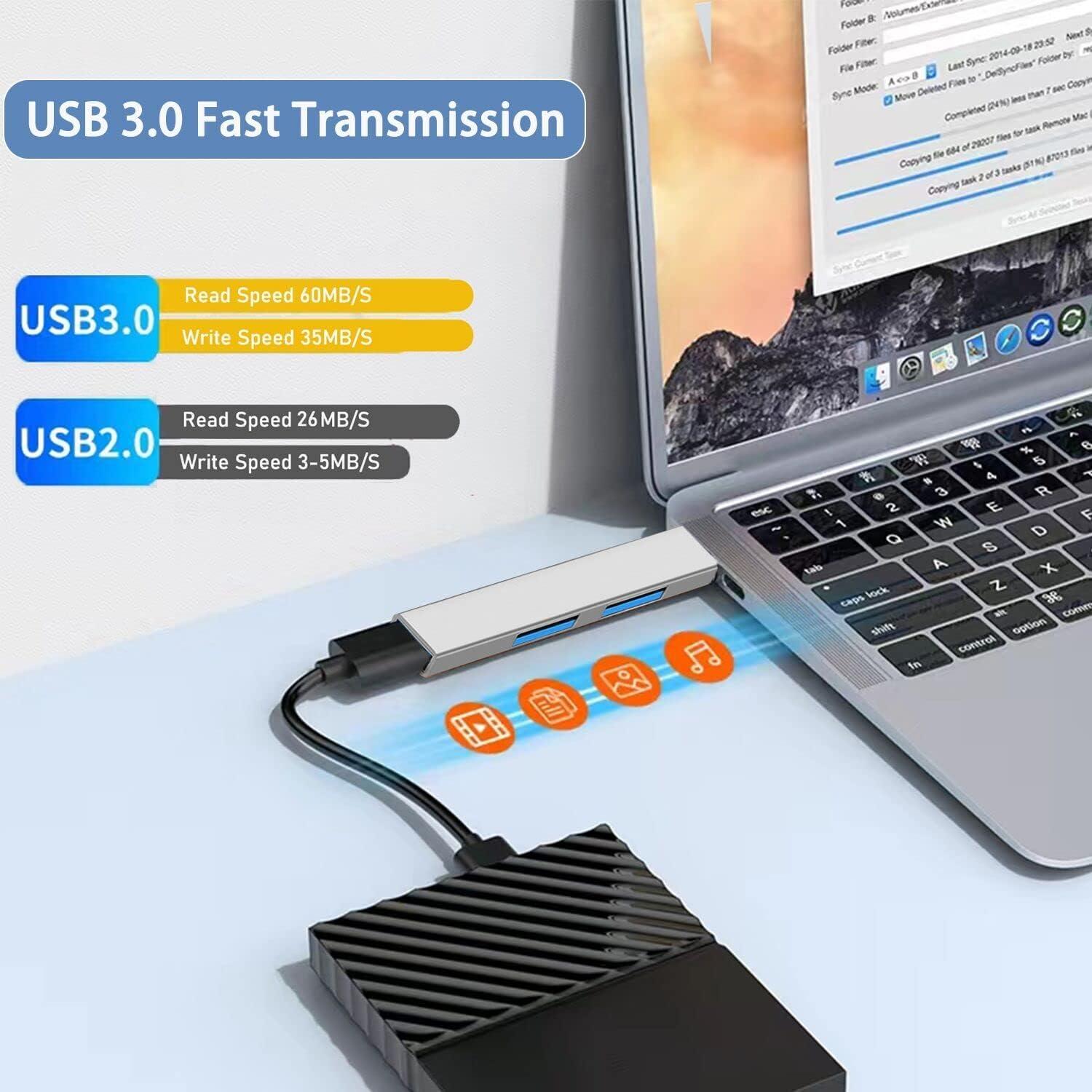 Hub USB 3.0 VIENON Aluminio 3 Puertos 5Gbps para Laptop