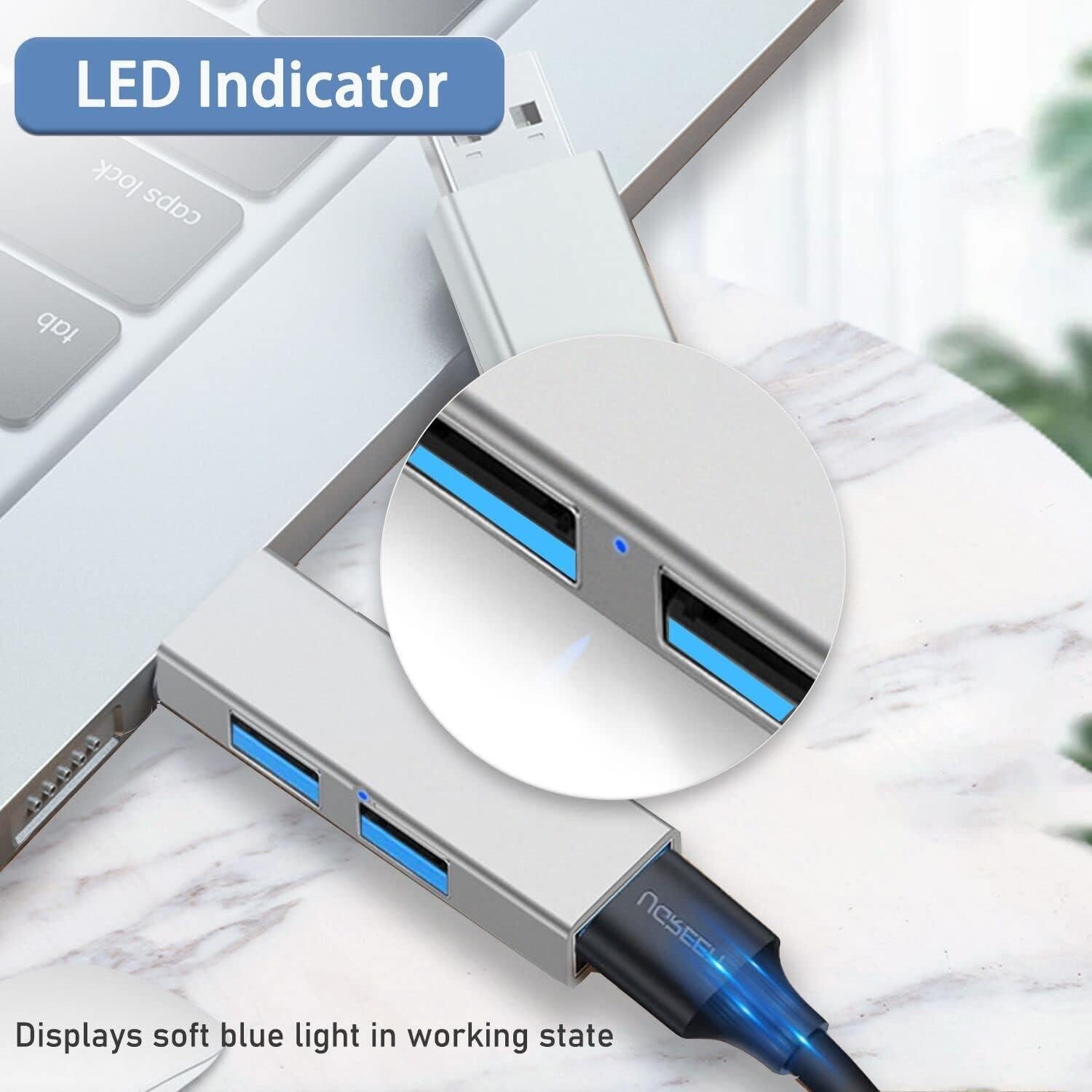 Hub USB 3.0 VIENON Aluminio 3 Puertos 5Gbps para Laptop