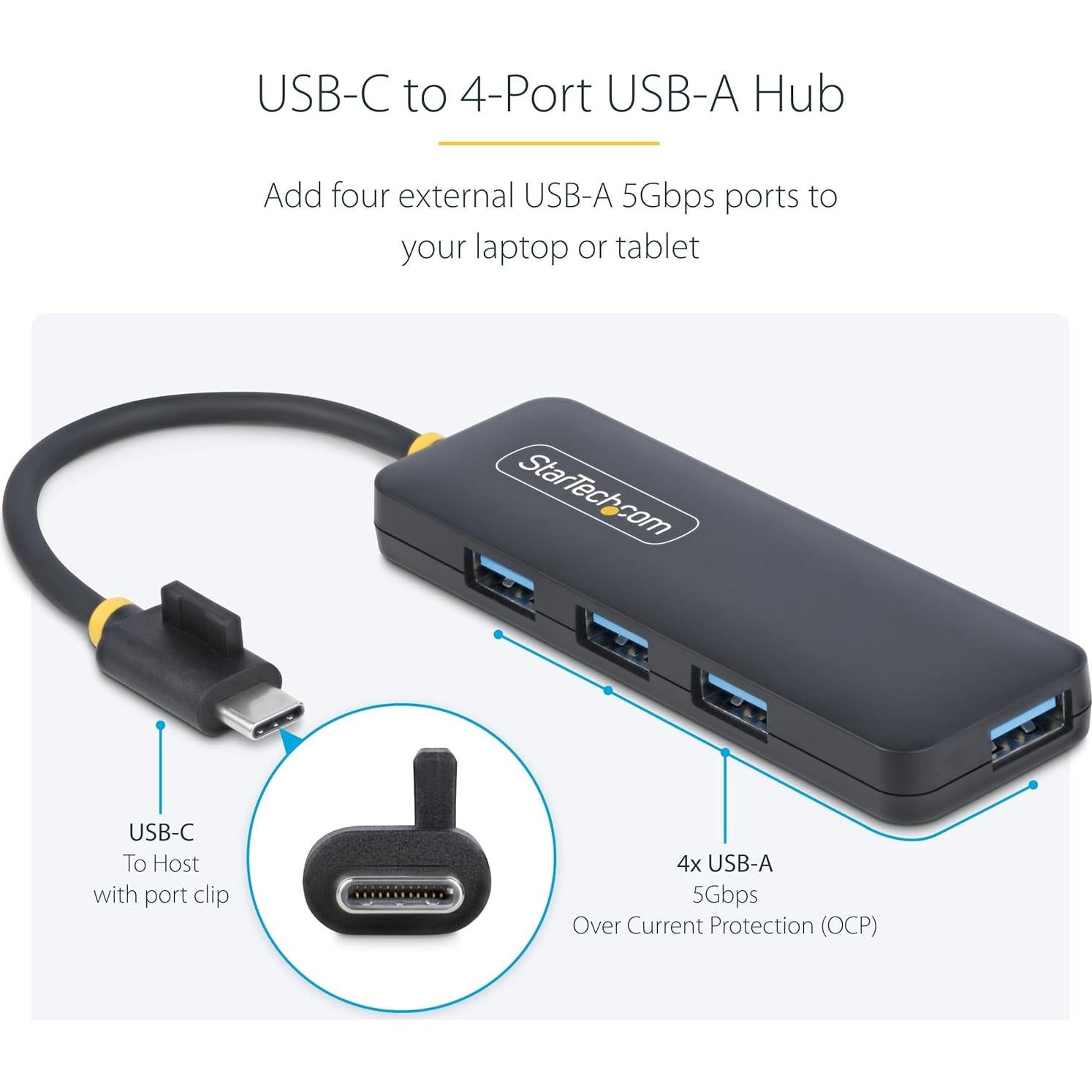 Hub USB-C 4 Puertos StarTech.com, USB 3.0, Portátil
