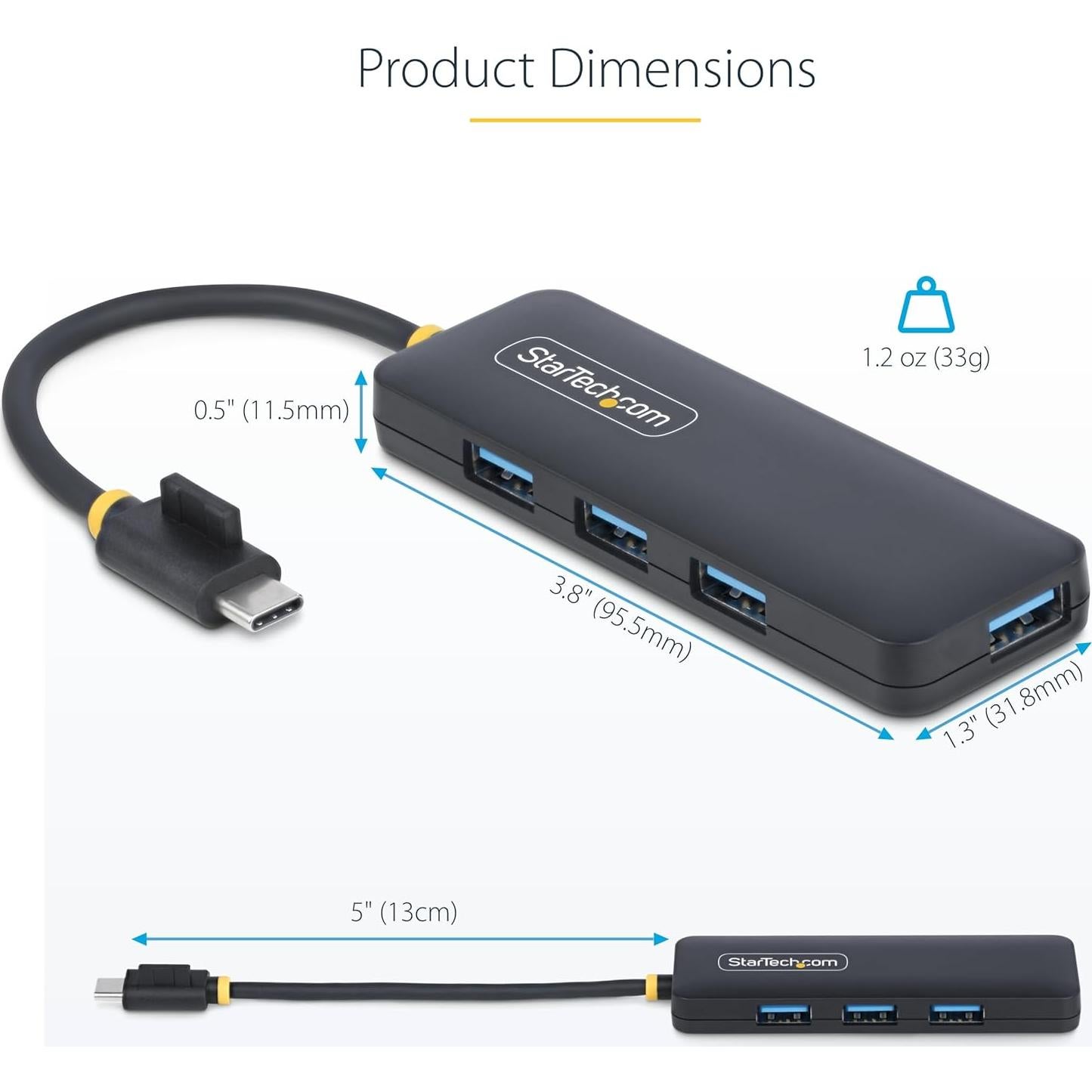 Hub USB-C 4 Puertos StarTech.com, USB 3.0, Portátil