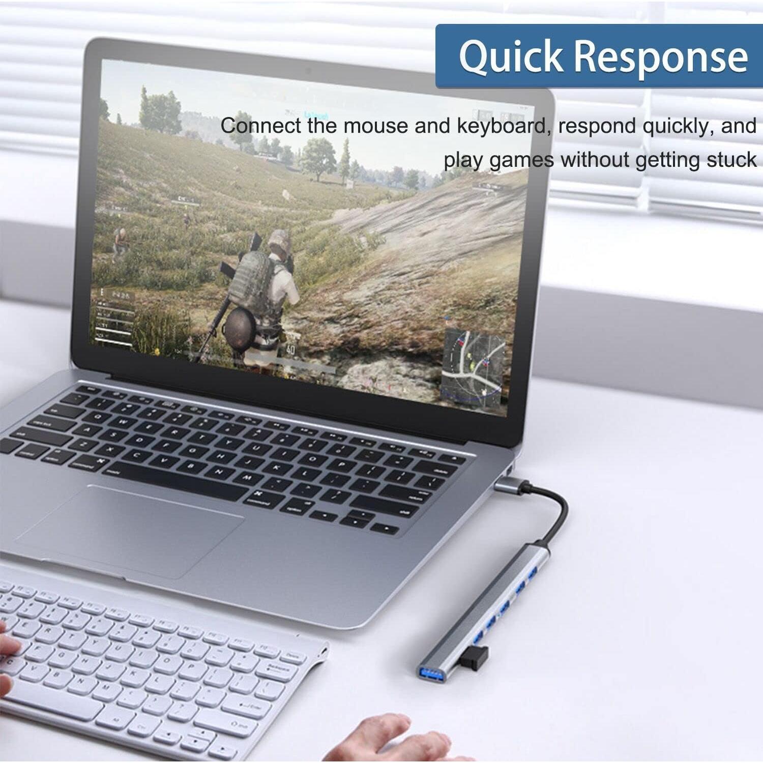 Hub USB 3.0 VIENON de Aluminio 7 Puertos para Laptop y PC