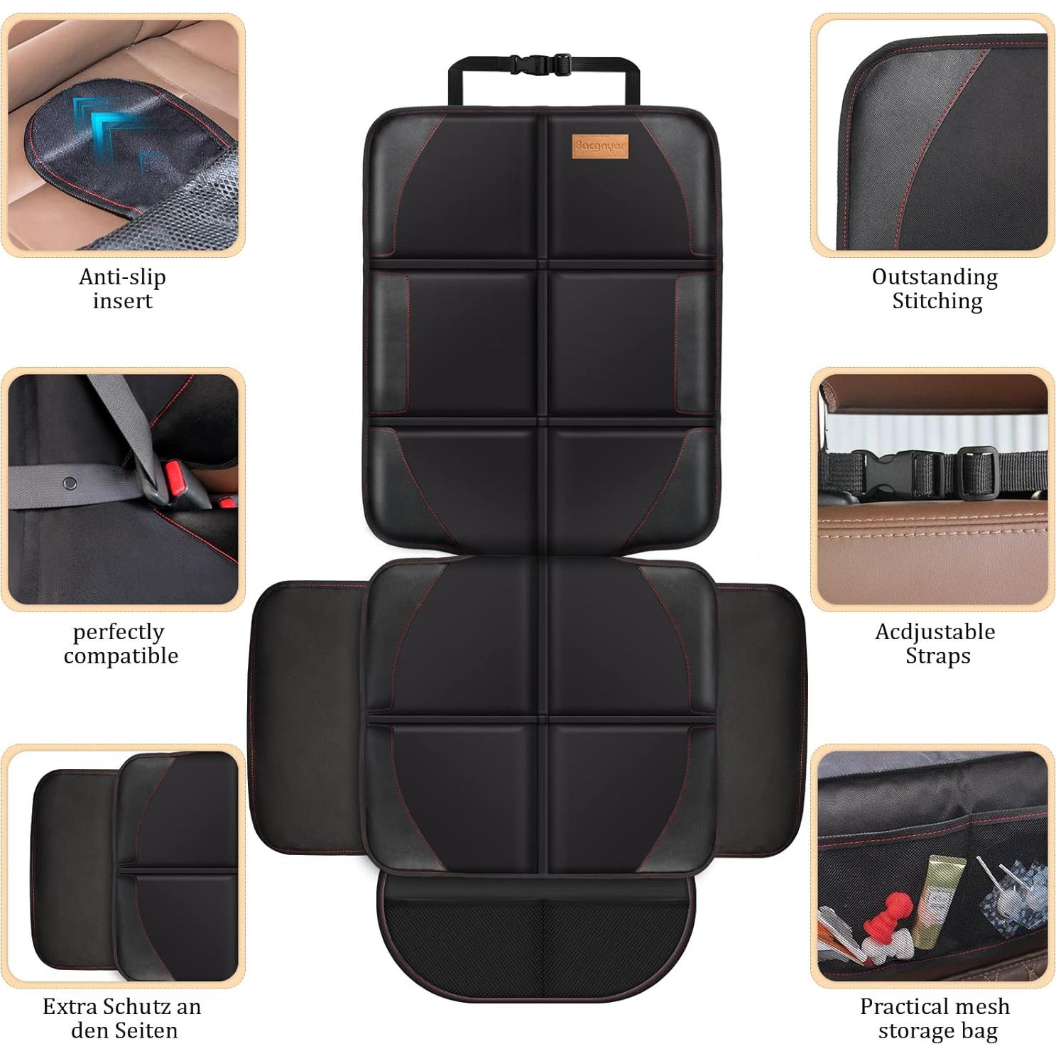 Protector de Asiento de Coche Bacgnyer 2 Paquete Negro 600D