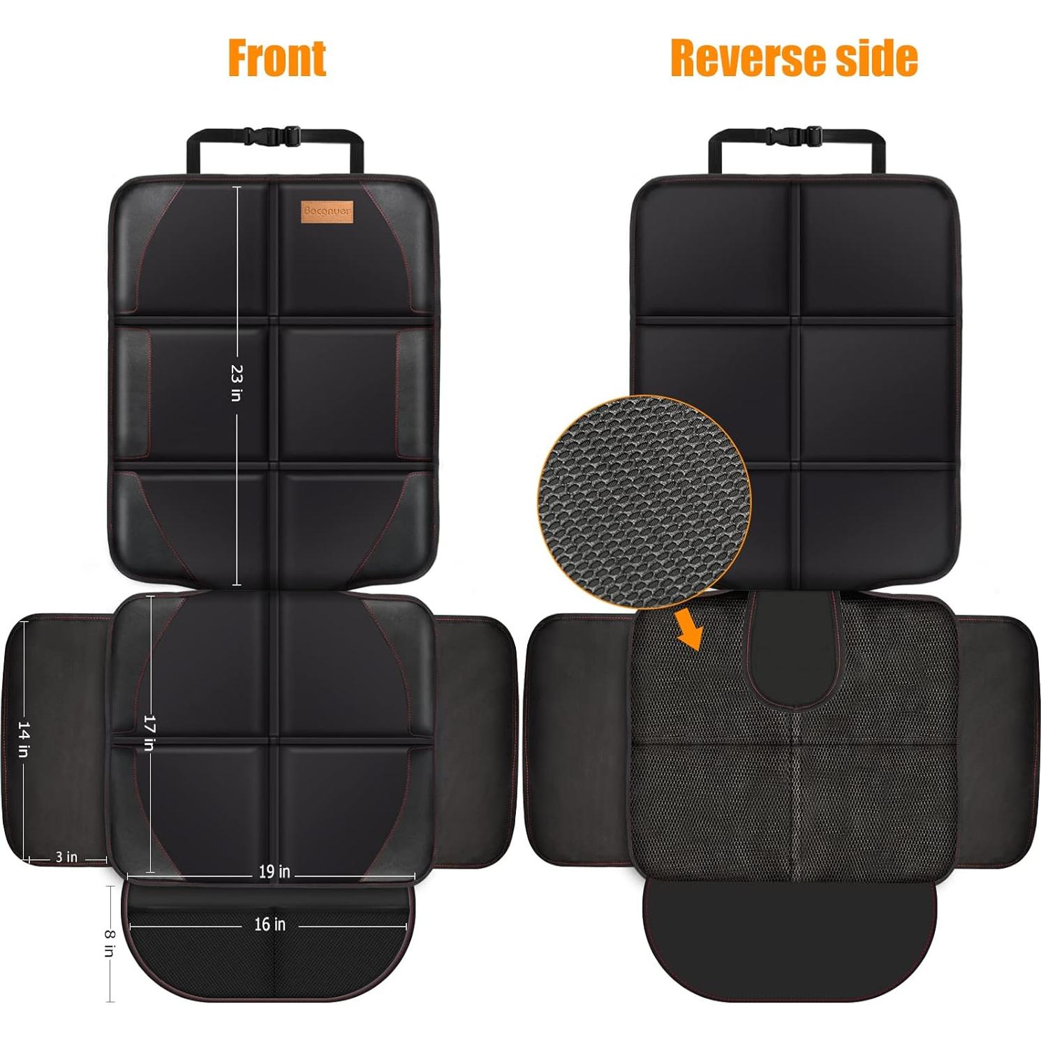 Protector de Asiento de Coche Bacgnyer 2 Paquete Negro 600D