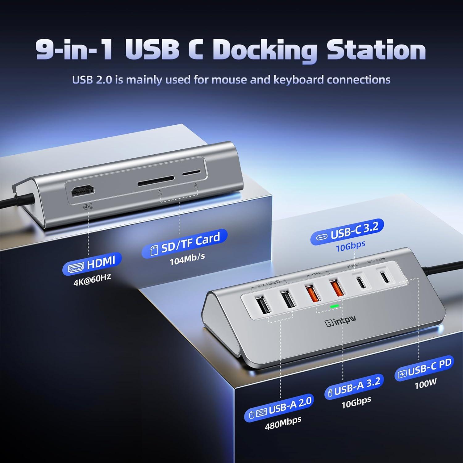 Hub USB C 9-en-1 Aluminio HDMI 4K 100W Dong guan P9 PRO