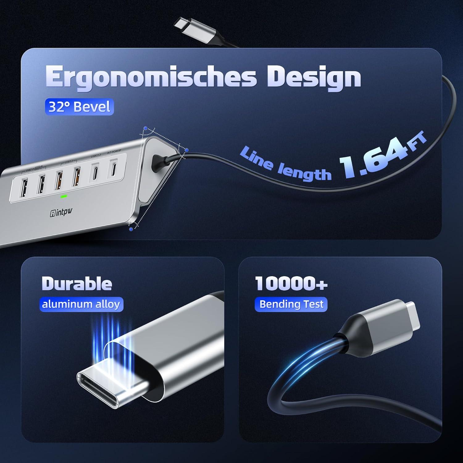 Hub USB C 9-en-1 Aluminio HDMI 4K 100W Dong guan P9 PRO