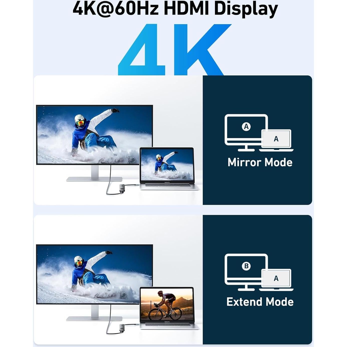 Adaptador USB C a HDMI Acer 7 en 1 4K 60Hz Gris