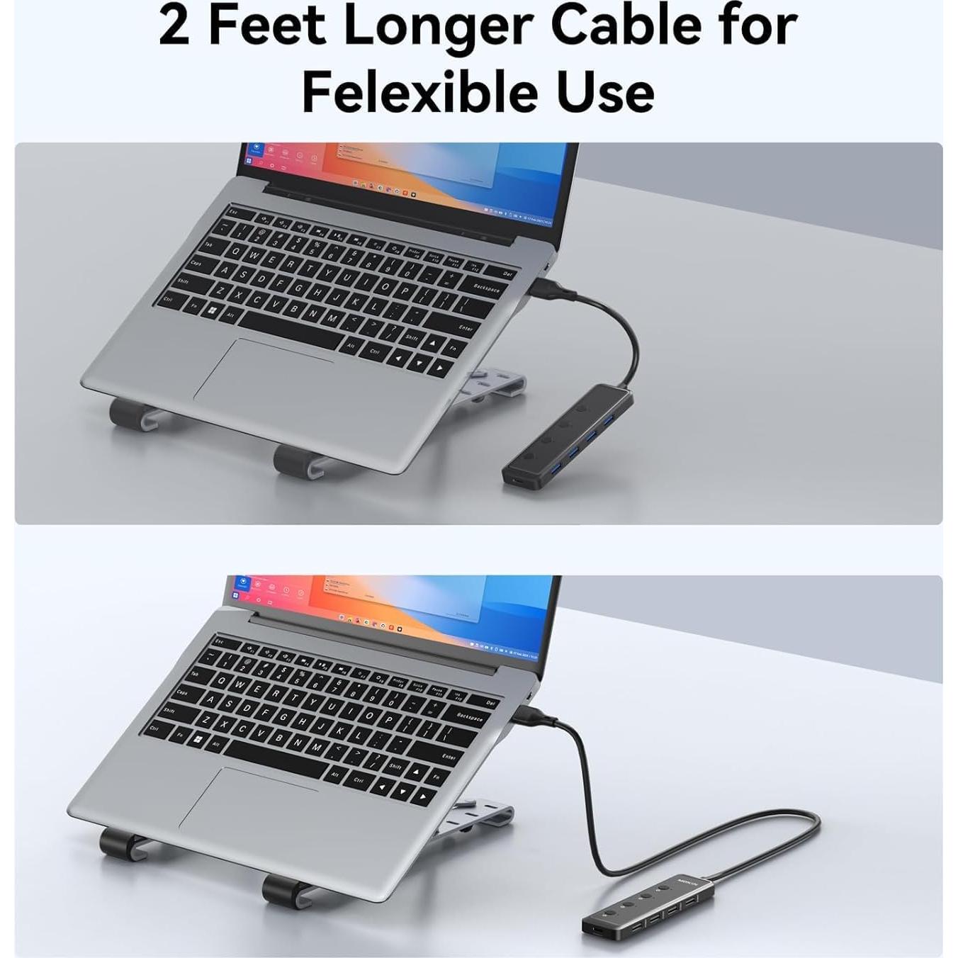 Hub USB 3.0 MOKiN 5 Puertos Ultra Delgado para Laptop