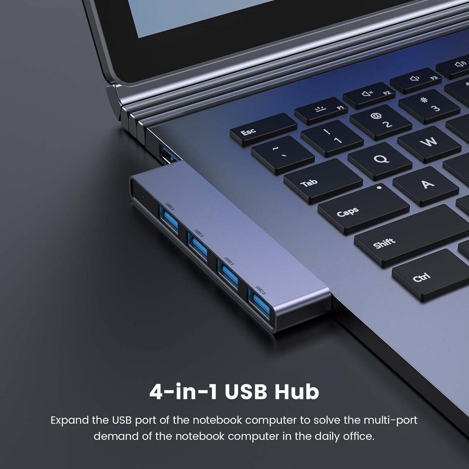 Hub USB Fidioto 4 Puertos 1x3.0 y 3x2.0 para Laptop
