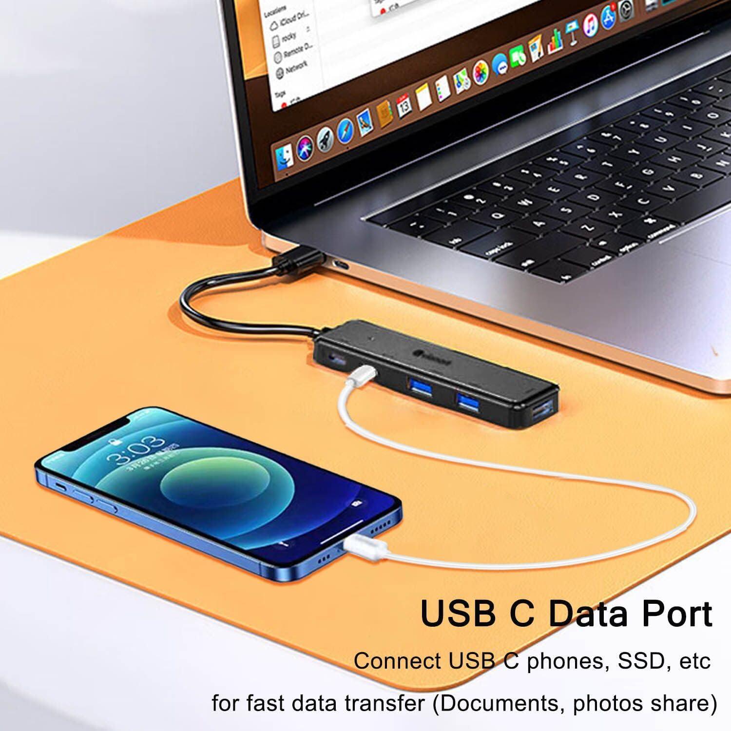 Hub USB 3.0 5 en 1 VIENON con Puertos USB C y Alimentación