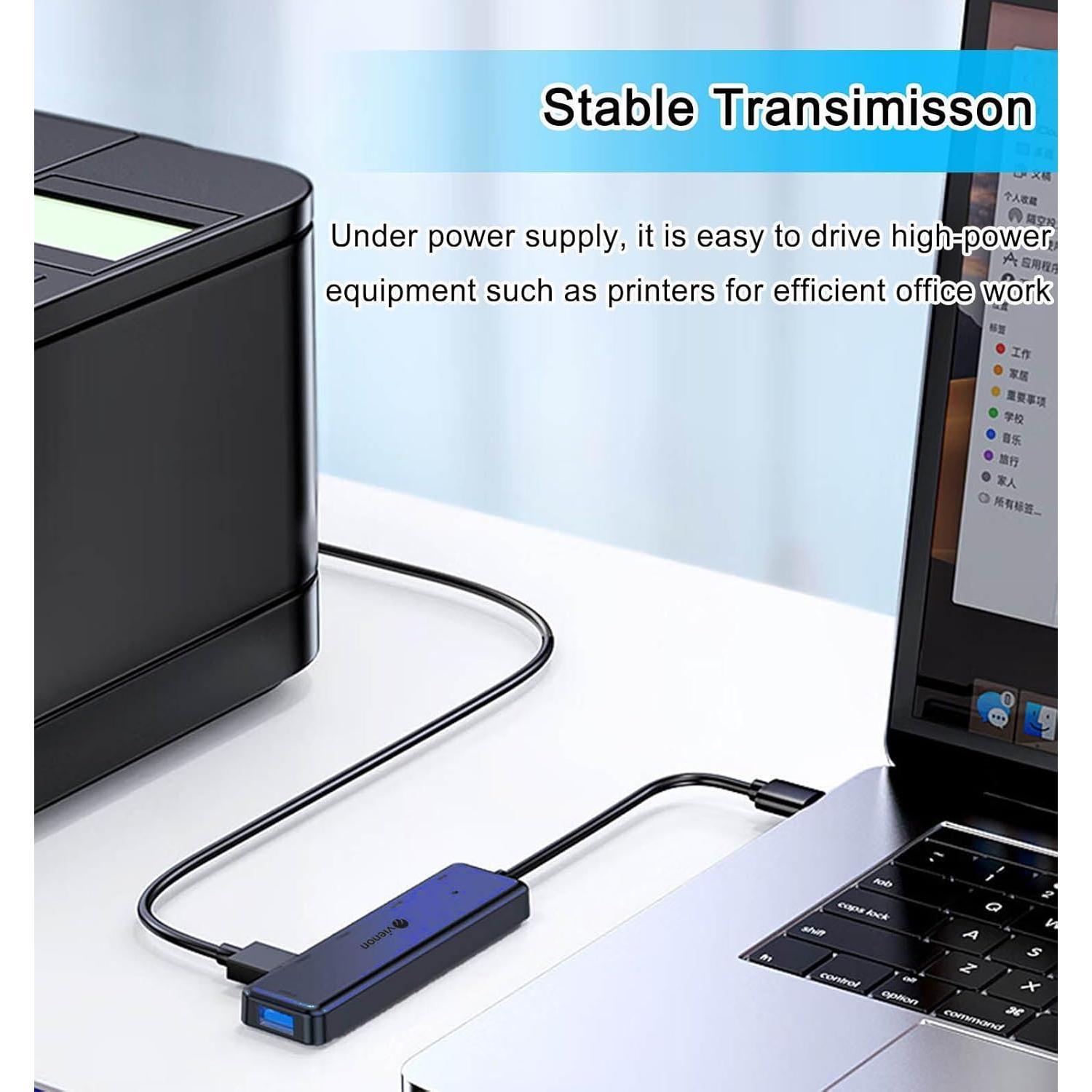 Hub USB 3.0 5 en 1 VIENON con Puertos USB C y Alimentación