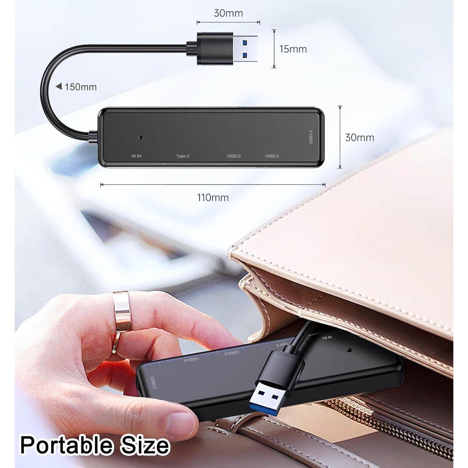 Hub USB 3.0 5 en 1 VIENON con Puertos USB C y Alimentación