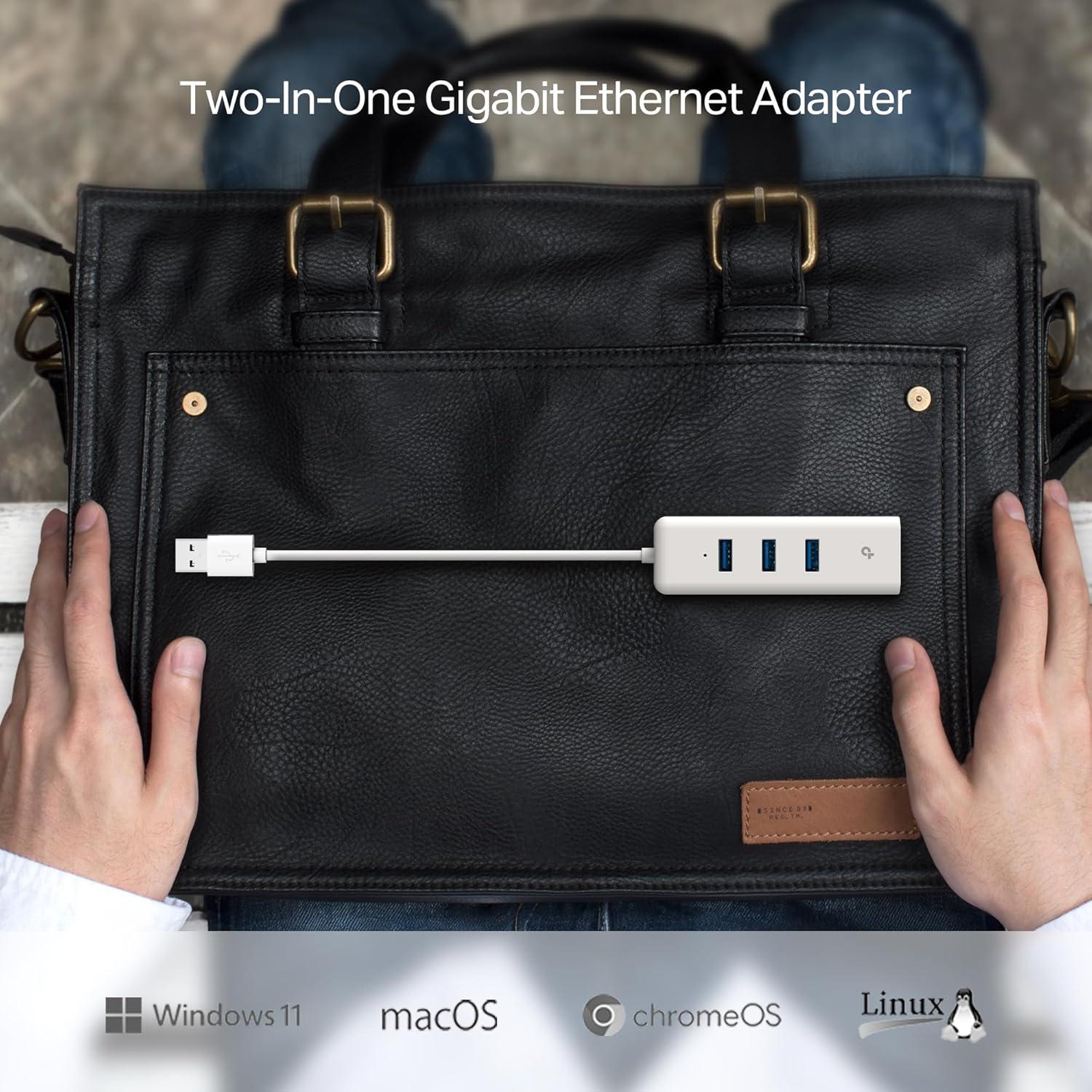 Adaptador USB 3.0 TP-Link UE330 con 3 puertos y Ethernet