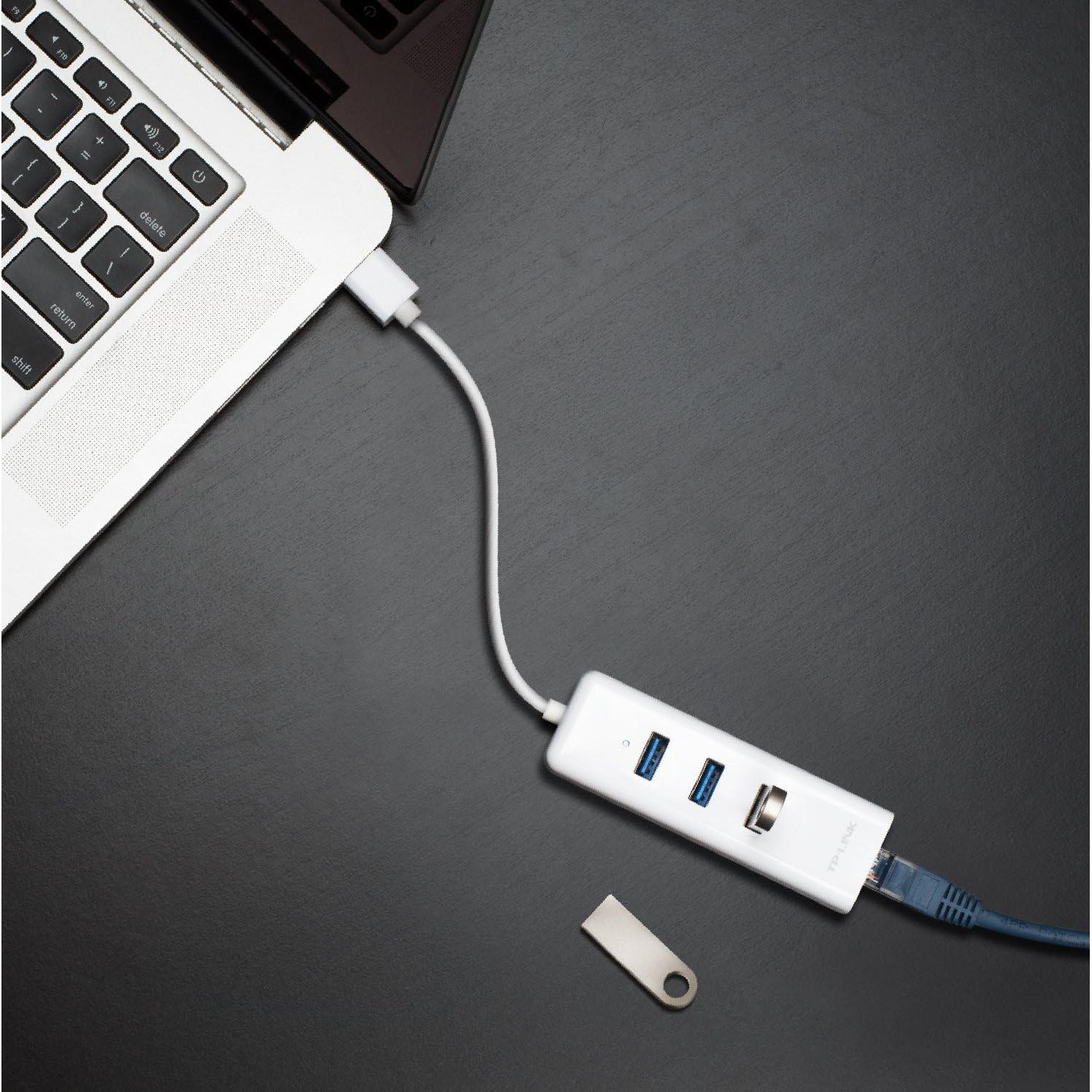 Adaptador USB 3.0 TP-Link UE330 con 3 puertos y Ethernet