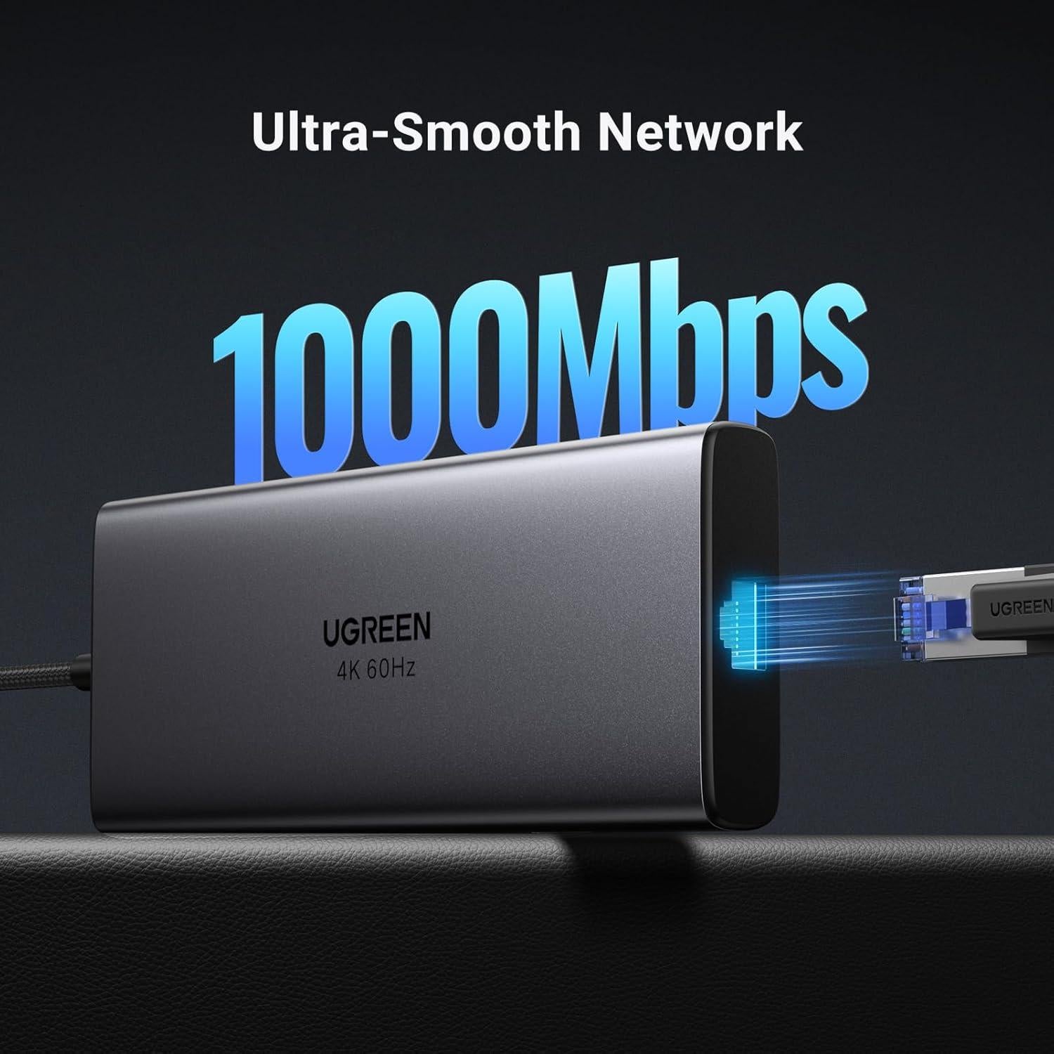 Hub USB C 9 en 1 UGREEN Revodok Pro 10Gbps 4K HDMI 100W