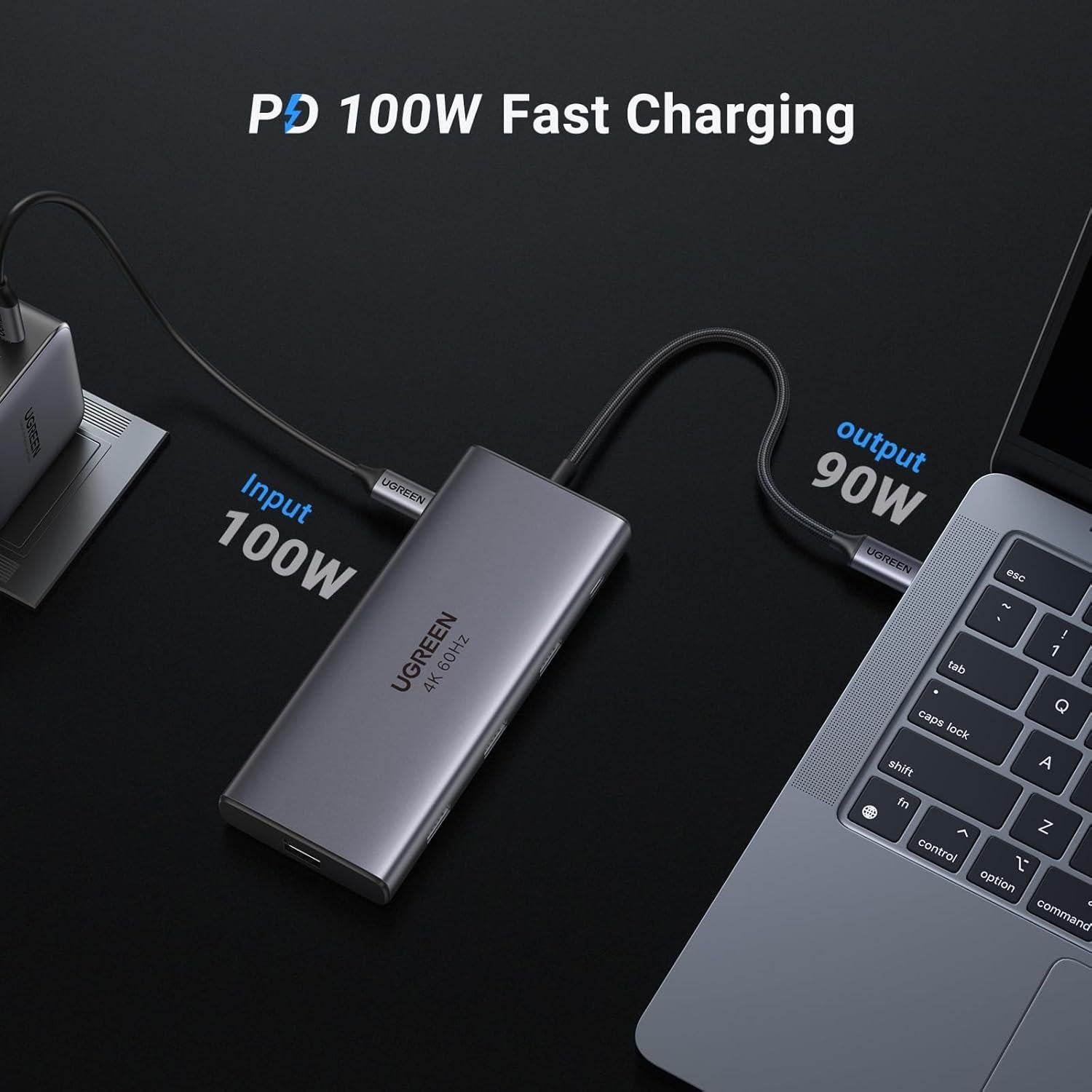 Hub USB C 9 en 1 UGREEN Revodok Pro 10Gbps 4K HDMI 100W