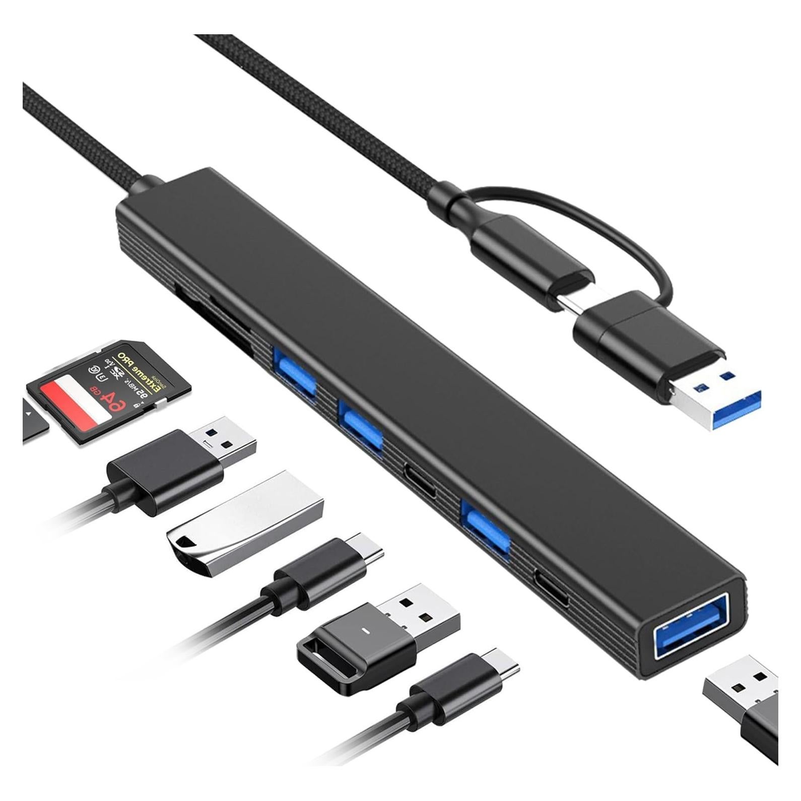 Hub USB C 8 en 1 VIENON con lector de tarjetas SD y puertos USB