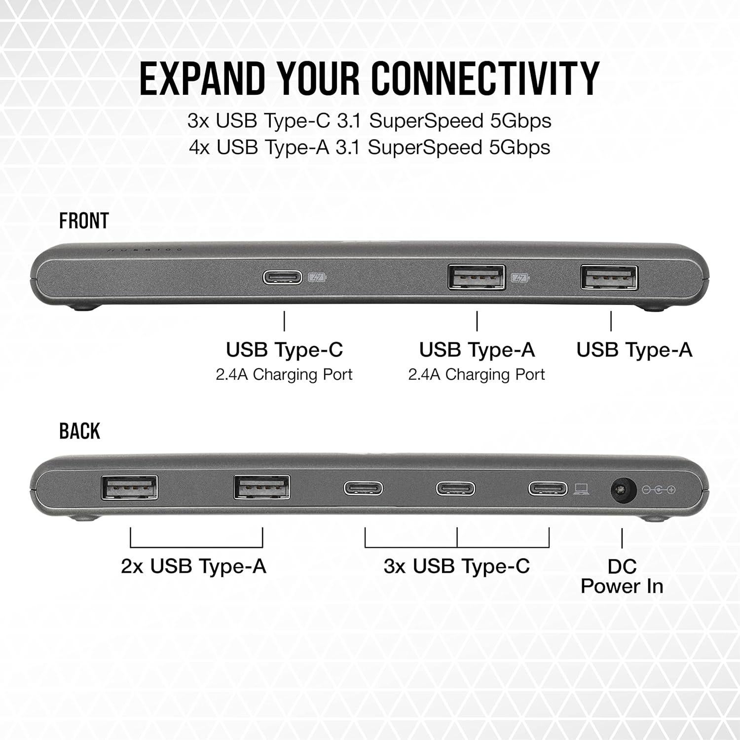 Hub de Expansión USB-C y USB-A Corsair USB100 - 7 Puertos