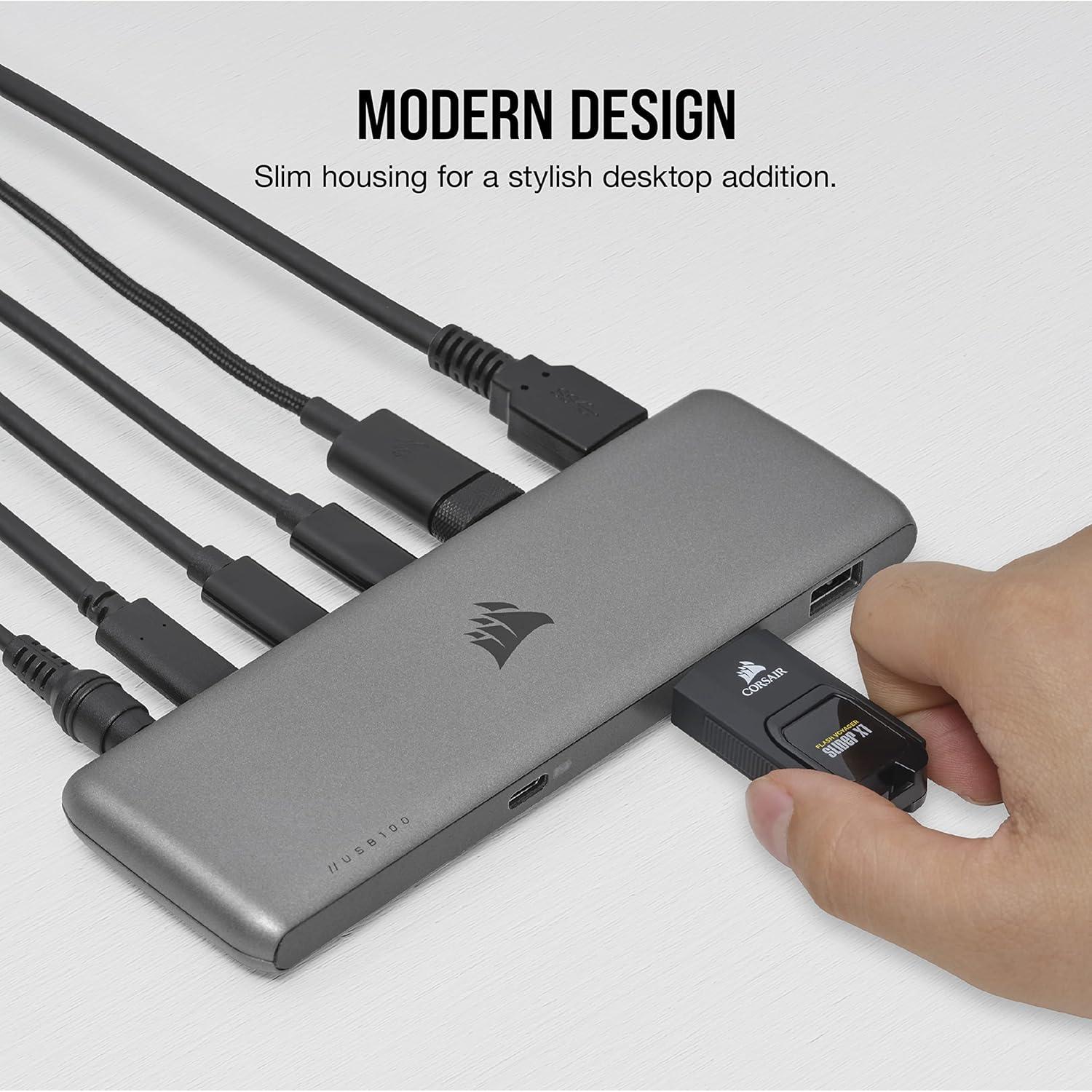 Hub de Expansión USB-C y USB-A Corsair USB100 - 7 Puertos