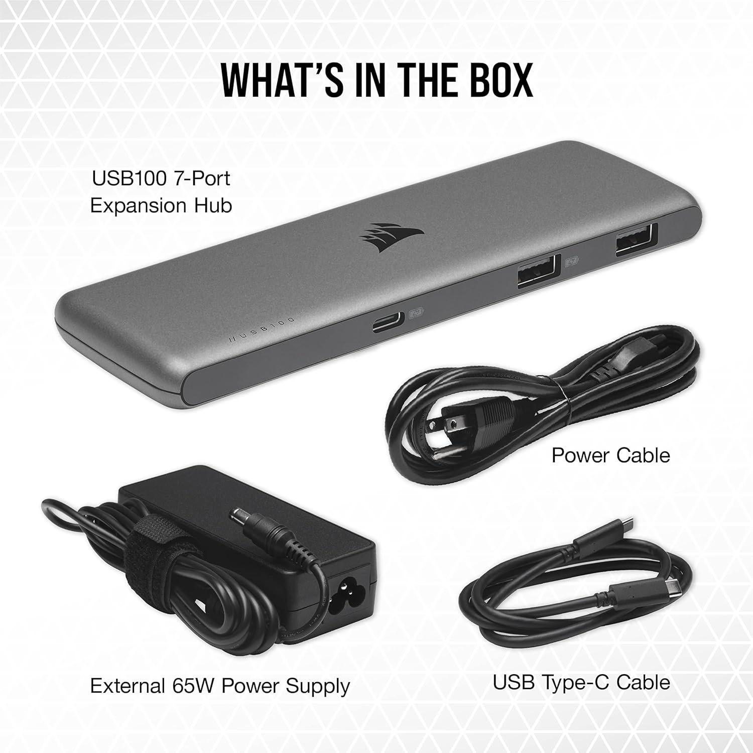 Hub de Expansión USB-C y USB-A Corsair USB100 - 7 Puertos