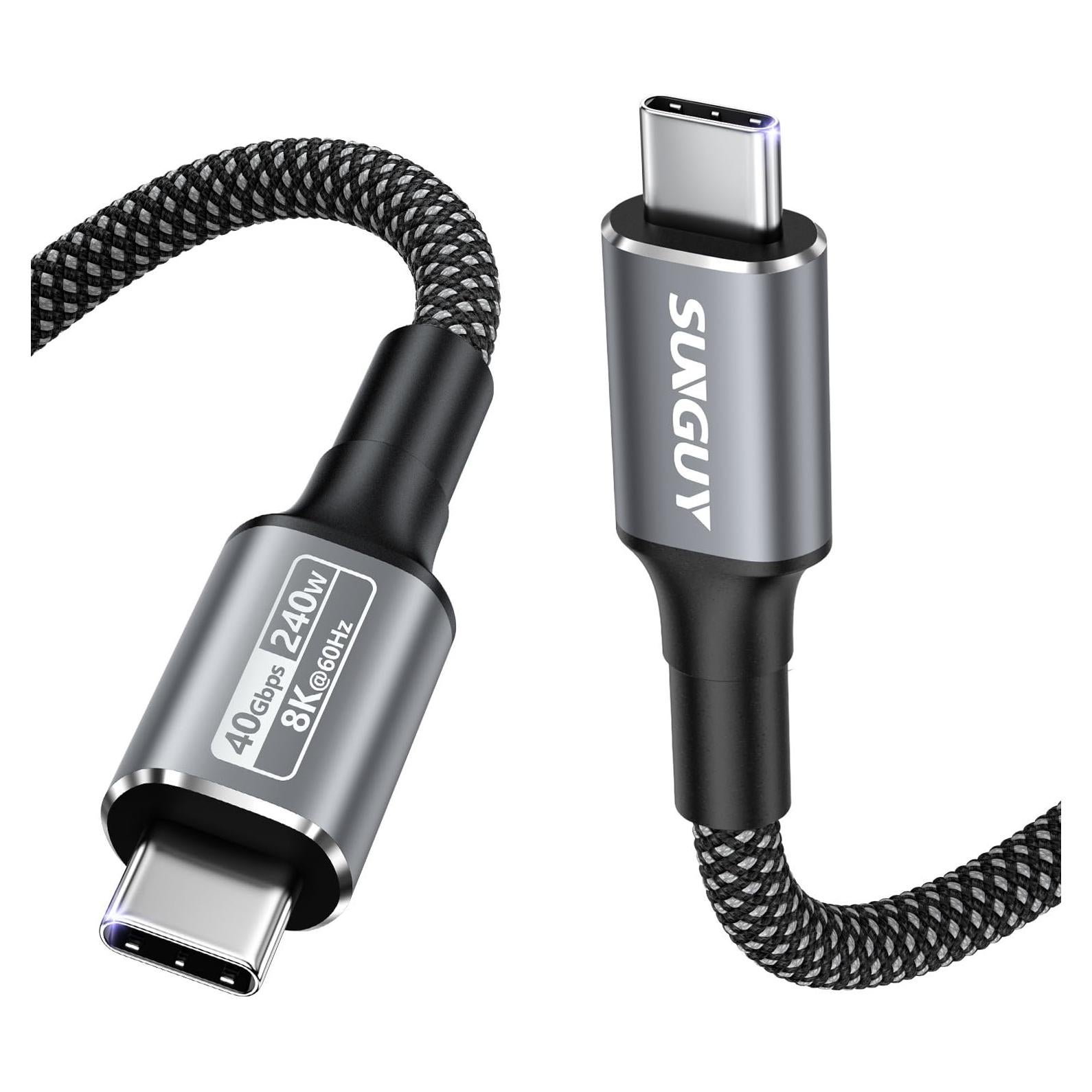 Cable USB 4 SUNGUY Thunderbolt 4 1.2m 40Gbps 240W Carga Rápida