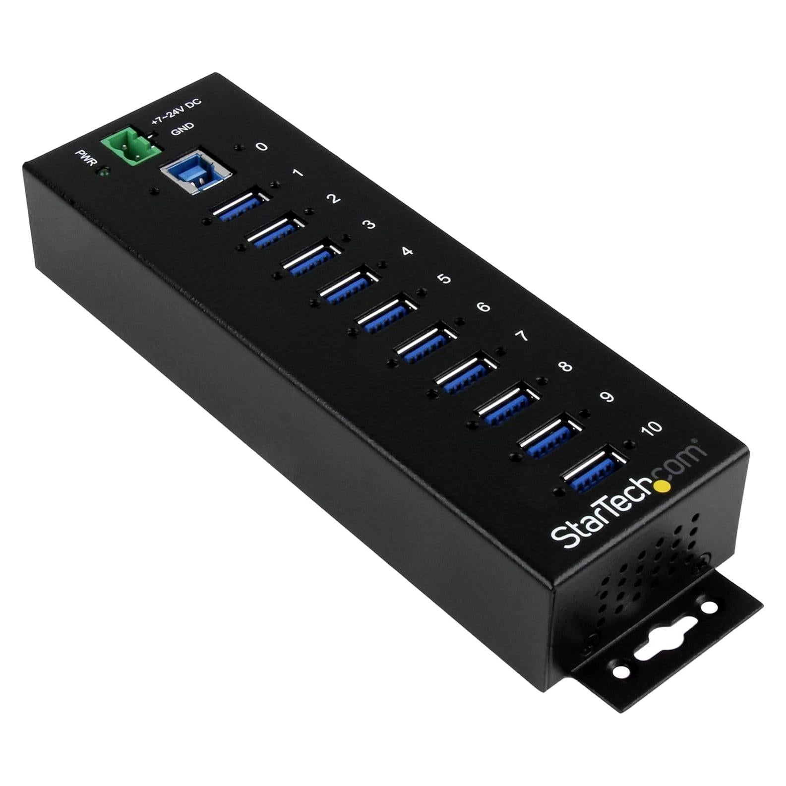 Hub USB 3.0 Industrial StarTech 10 Puertos 5Gbps ESD