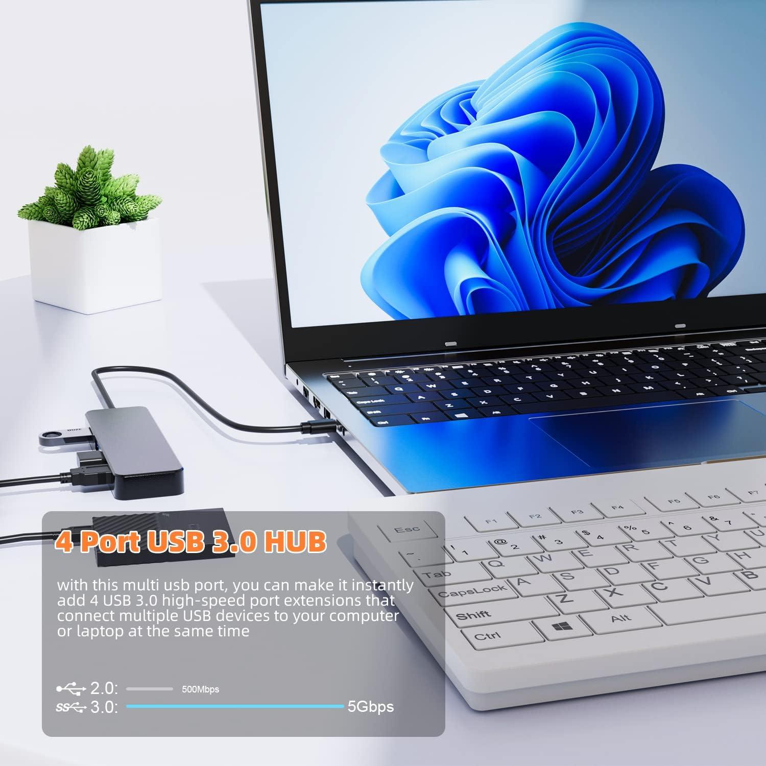 Hub USB C 4 Puertos Eanetf Tipo C a USB 3.0 5Gbps