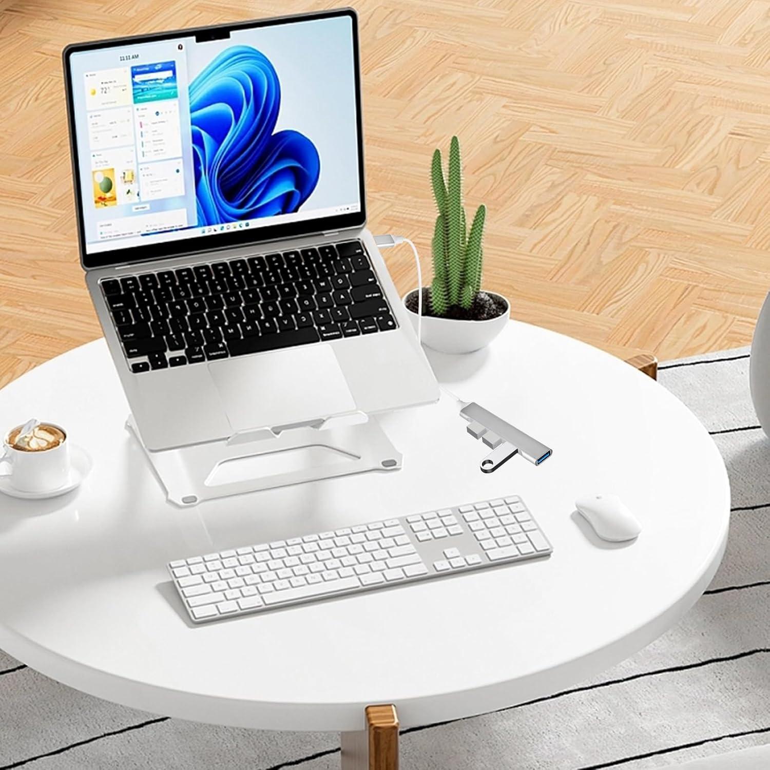 Hub USB C 4 Puertos QAJOPFN Adaptador Aluminio 22.2x0.8cm