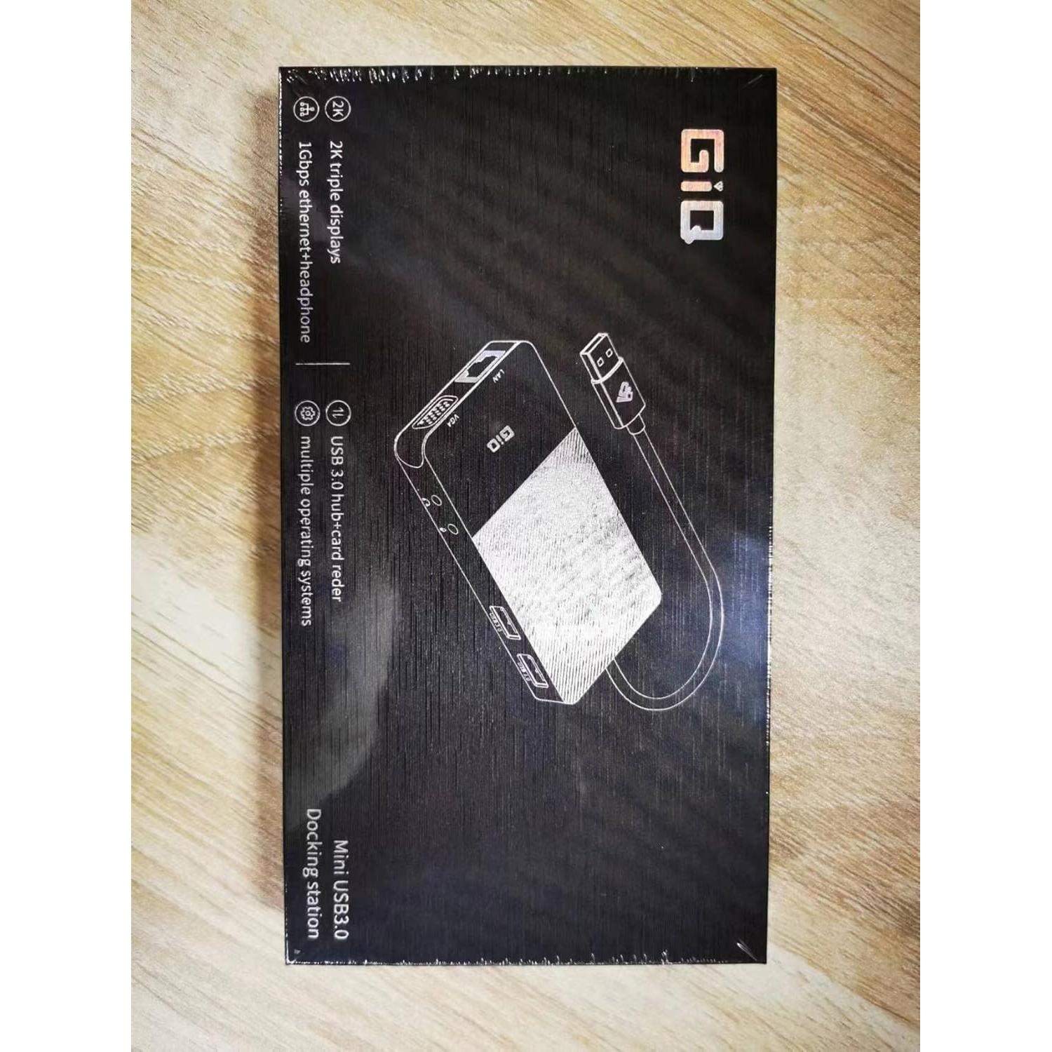 Estación de Acoplamiento USB C GIQ D3908 HDMI VGA 11 en 1 Gris