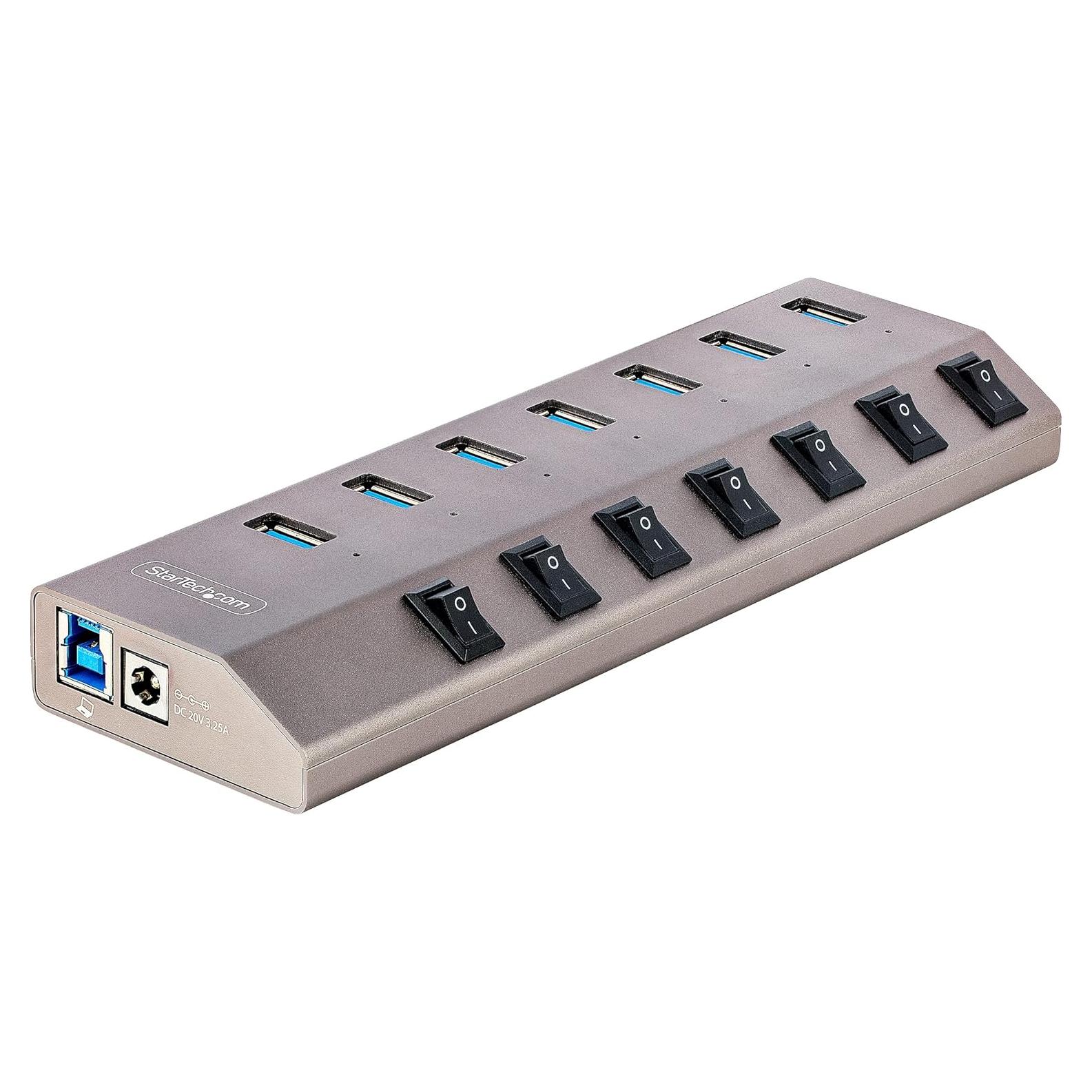 Hub USB-C 7 Puertos StarTech 5Gbps con Interruptores